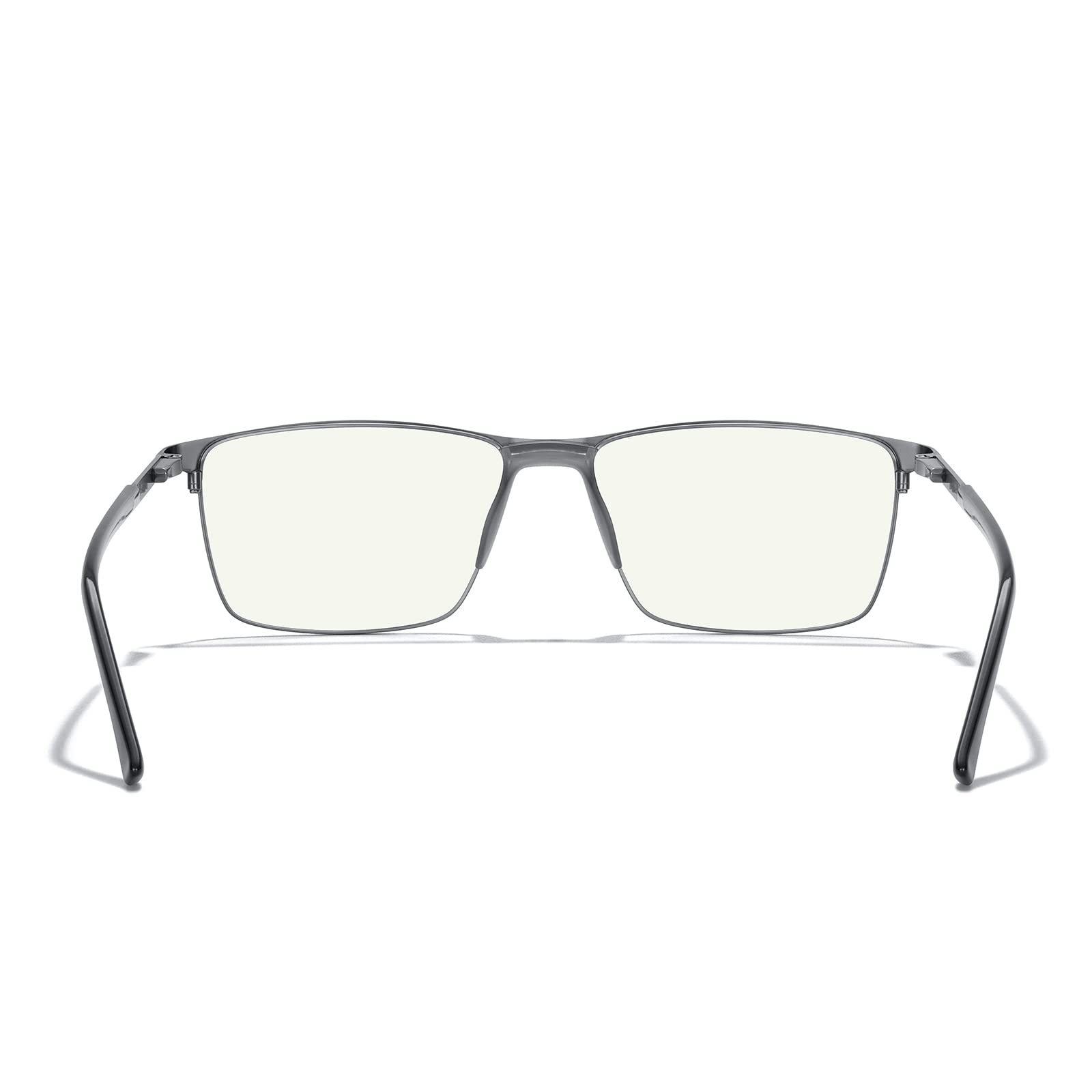Blue Light Blocking Glasses for Men - Fashion Metal Frame Reading Glasses with Spring Hinge - Computer Glasses for Office Work & Screen Time Protection