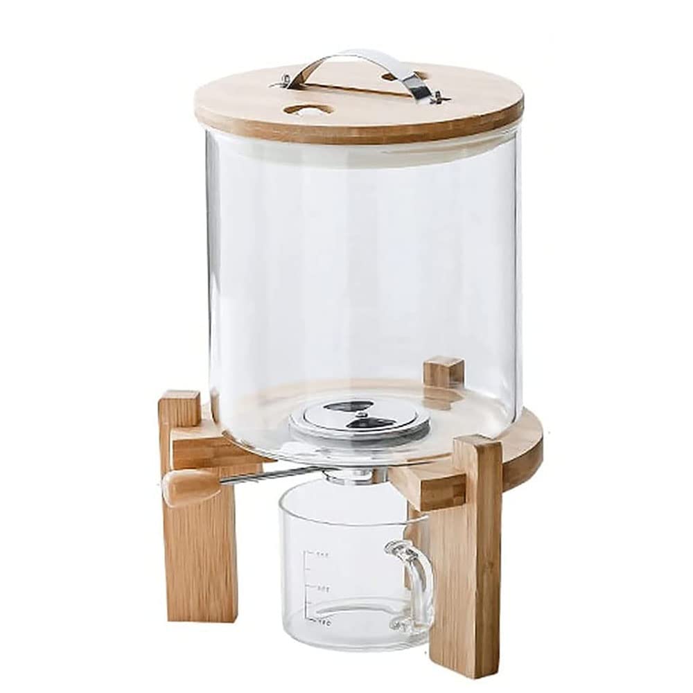 Glass Rice Storage Containers with Sealing Lid - Airtight Cereal Dispenser for Countertop, Pantry Organization & Dry Food Storage - Perfect for Kitchen, Restaurant, and Bulk Food Preservation