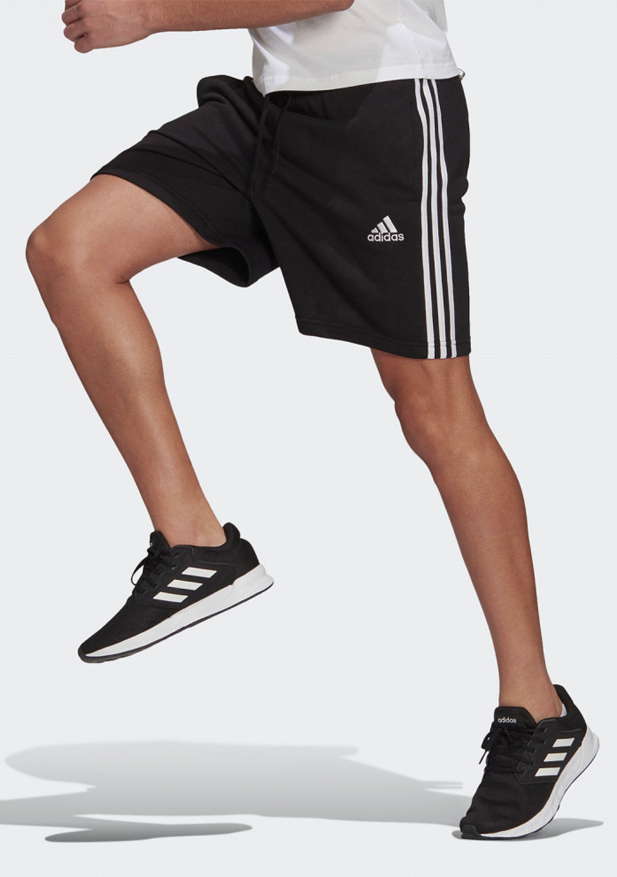 Adidas Men's Essentials French Terry 3-Stripes Athletic Shorts - Gym, Running, Casual Wear & Lounge Comfort