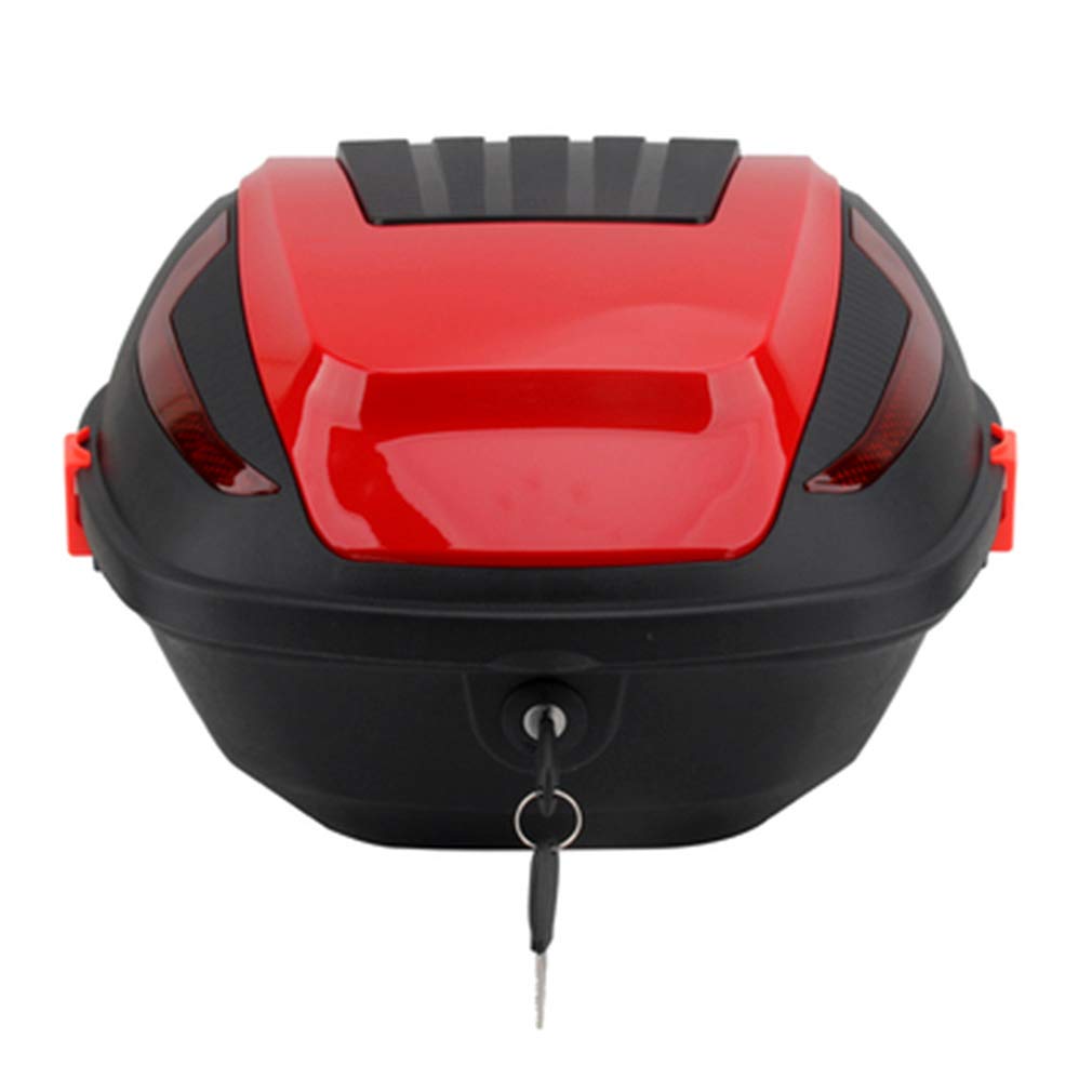 30L Motorcycle Top Box - Universal Hard Trunk Tail Case for Scooters & Mopeds - Waterproof Luggage Storage with Mounting Kit - Perfect for Commuting, Touring & Helmet Storage