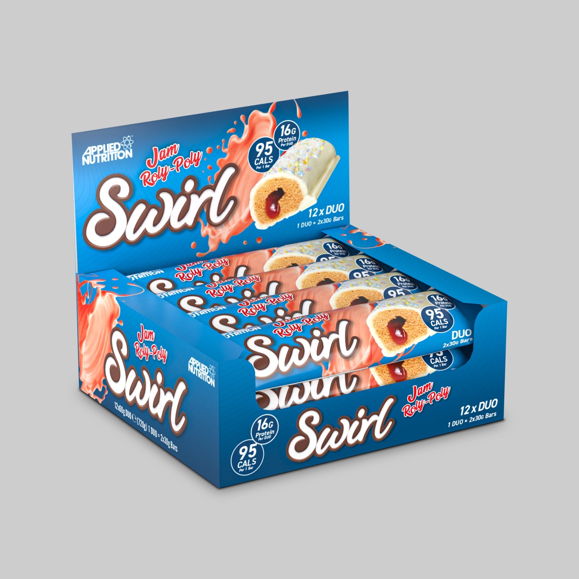 Applied Nutrition Swirl Bar - 12 Pack (60g Each) | High Protein Snack for Weight Loss & Muscle Recovery | Perfect for Gym, Workouts & On-the-Go Nutrition