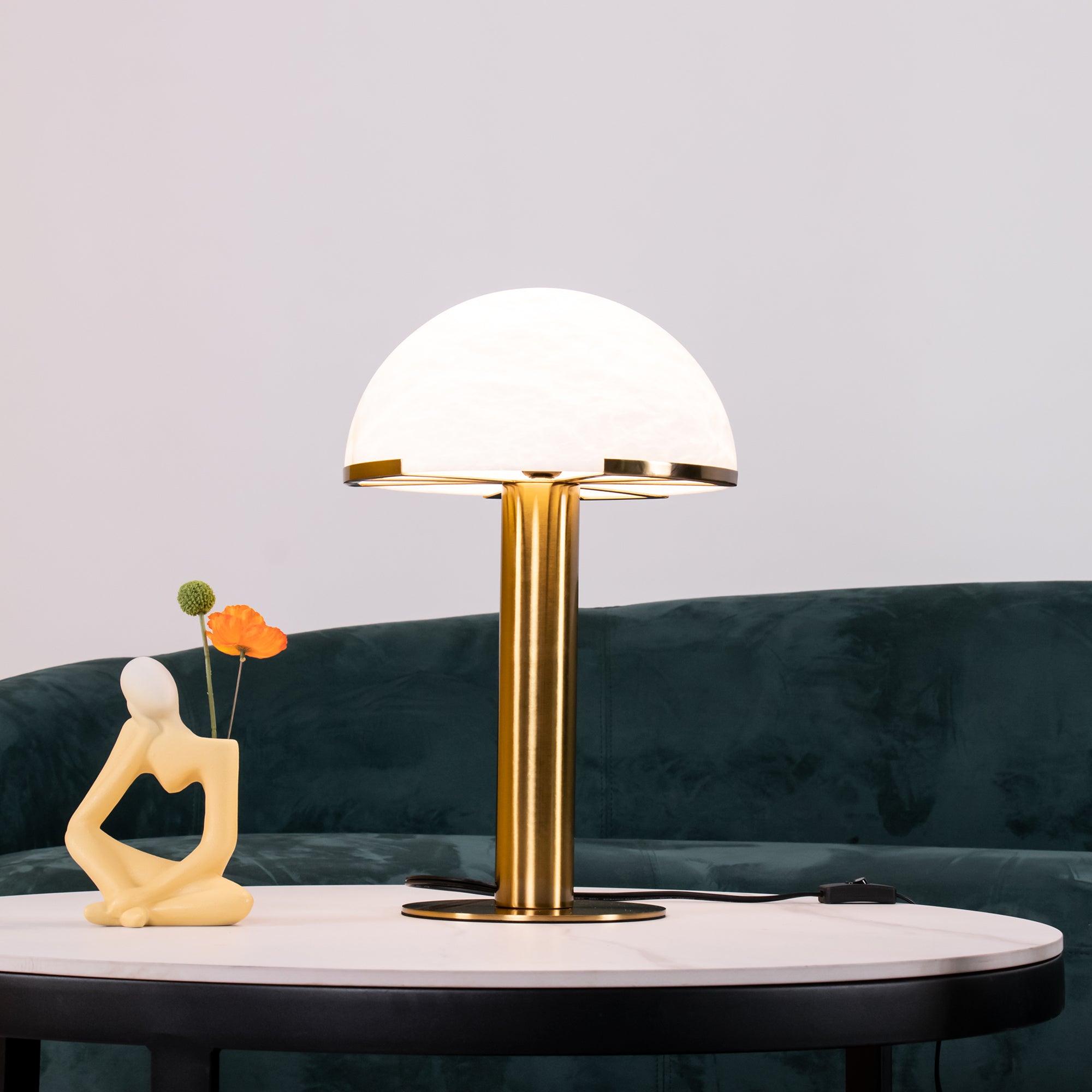 Elegant Alabaster Table Lamp - Modern Home Decor for Living Room, Bedroom & Office - Perfect for Ambient Lighting & Stylish Interior Design