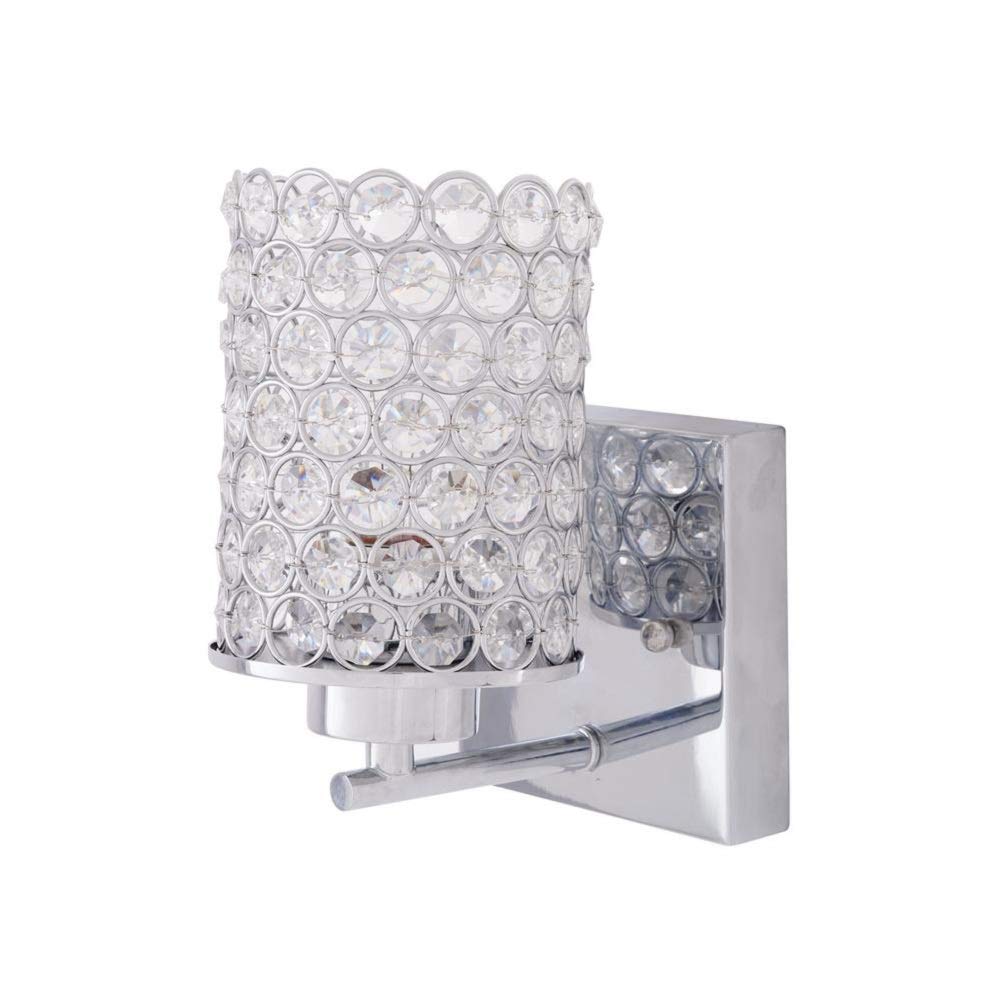 1-Light Chrome Wall Sconce - Modern Home Decor Lighting Fixture for Living Room, Bedroom, or Hallway