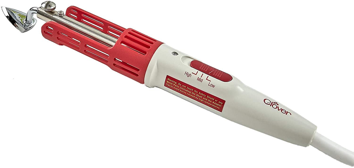 Clover Mini Iron II with Adapter Set - Perfect for Sewing, Quilting & Crafting Projects | Portable Iron for Fabric, DIY Crafts & Home Decor | Model #9101