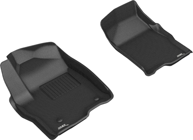 3D MAXpider Custom Fit Floor Mats for 2019-2020 GMC Sierra 1500 & Chevrolet Silverado 1500 | Kagu Series 1st Row All-Weather Car Mats (Black) - Durable Protection for Trucks, SUVs & Off-Road Vehicles