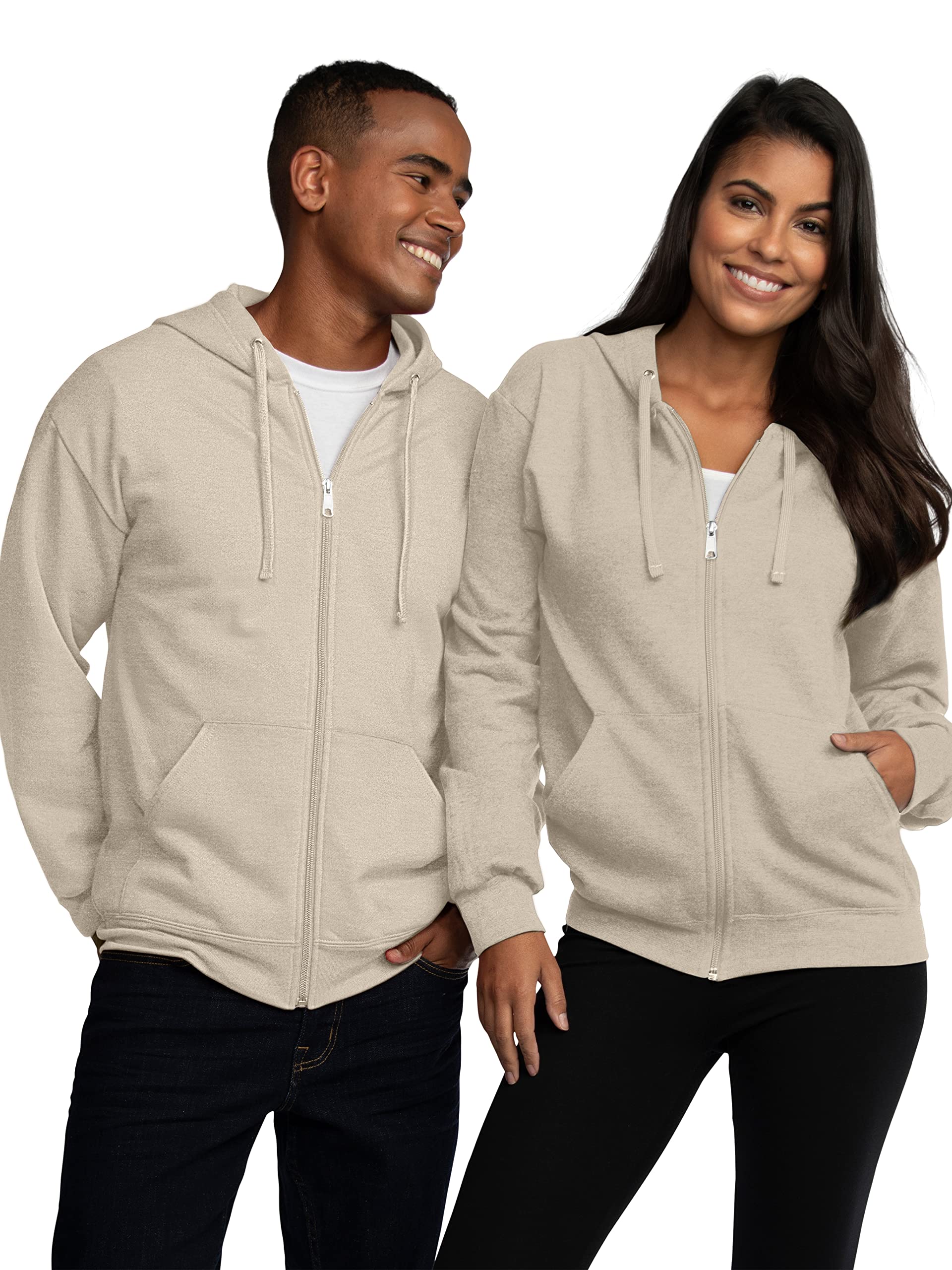 Fruit of the Loom Unisex Adult EverSoft Fleece Full Zip Hoodie Sweatshirt - Cozy Winter Wear for Men & Women - Perfect for Casual Outfits, Outdoor Activities & Lounge Comfort