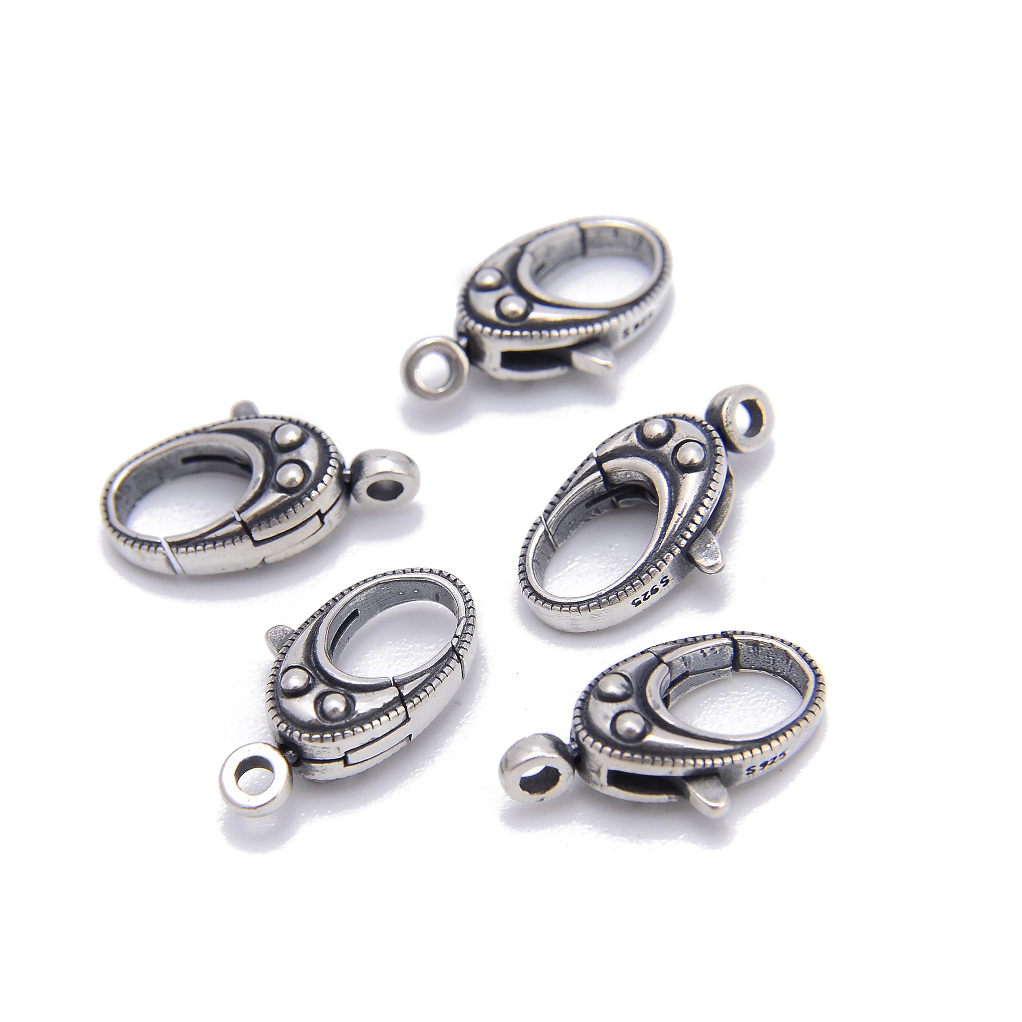 925 Sterling Silver Anti-Tarnish Fish Eye Clasp 8.5x14mm (2Pcs/Bag) - Perfect for Jewelry Making, Bracelets & Necklace Repair