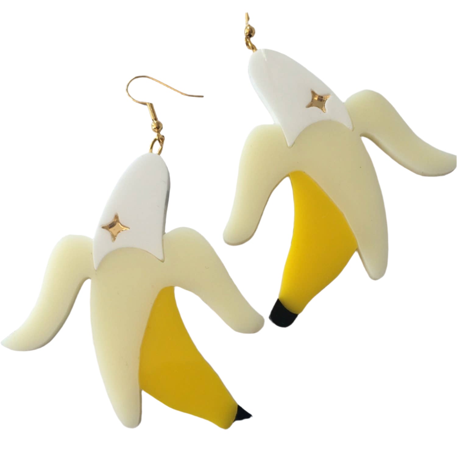 Stylish Banana Acrylic Statement Earrings for Women - Trendy Fruit-Shaped Dangle Earrings for Party, Vacation & Summer Outfits