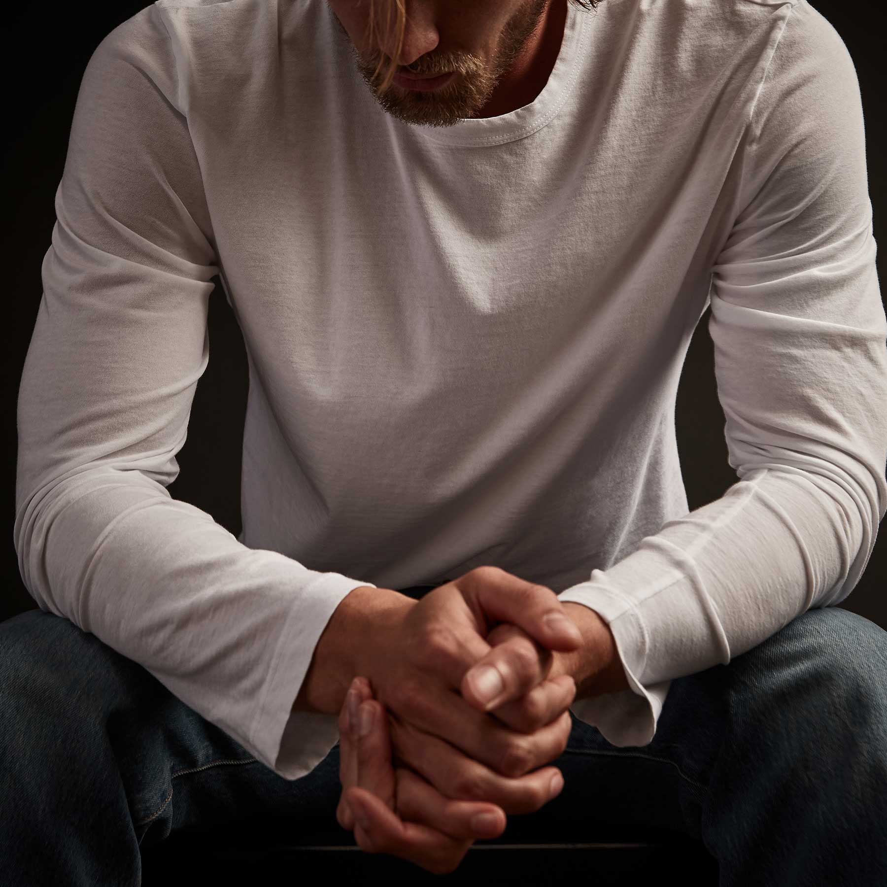 Long Sleeve Crew Neck T-Shirt for Men & Women - Soft Cotton White Basic Tee - Perfect for Casual Wear, Layering & Everyday Outfits