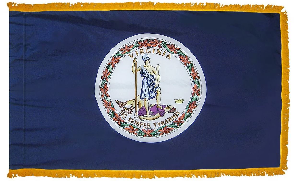 Virginia State Flag 3x5 Feet - Premium Printed Nylon Indoor Flag with Brass Grommets - Perfect for Home Decor, Office Display & Patriotic Events
