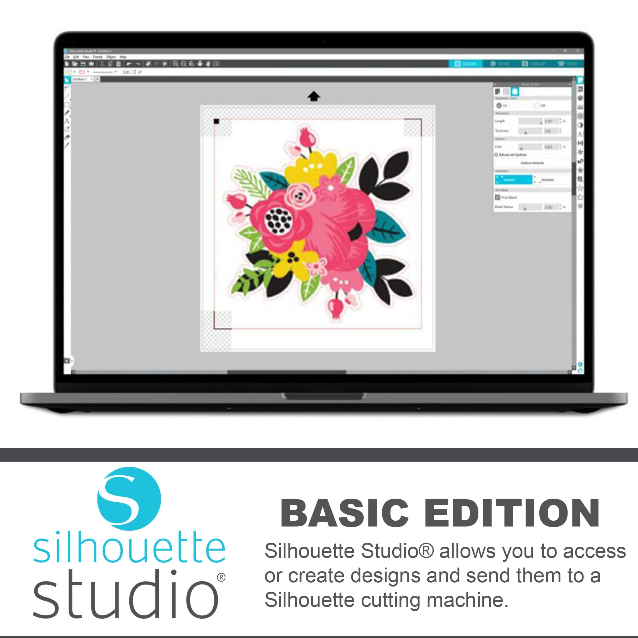 Silhouette Cameo 5 Vinyl Cutting Machine Bundle - 36 Premium Vinyl Sheets, Tool Kit, Blade, Pens & Startup Guide with Bonus Designs (Matte Black) for DIY Crafts, Home Decor & Sign Making