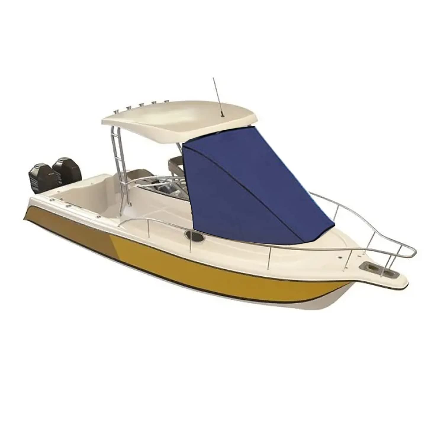 Premium T-Top Bow Shade Boat Cover 8x9.5 Feet - UV Protection & Waterproof Canopy for Fishing Boats, Pontoon, Yachts - Perfect for Sun Protection & Outdoor Boating Activities