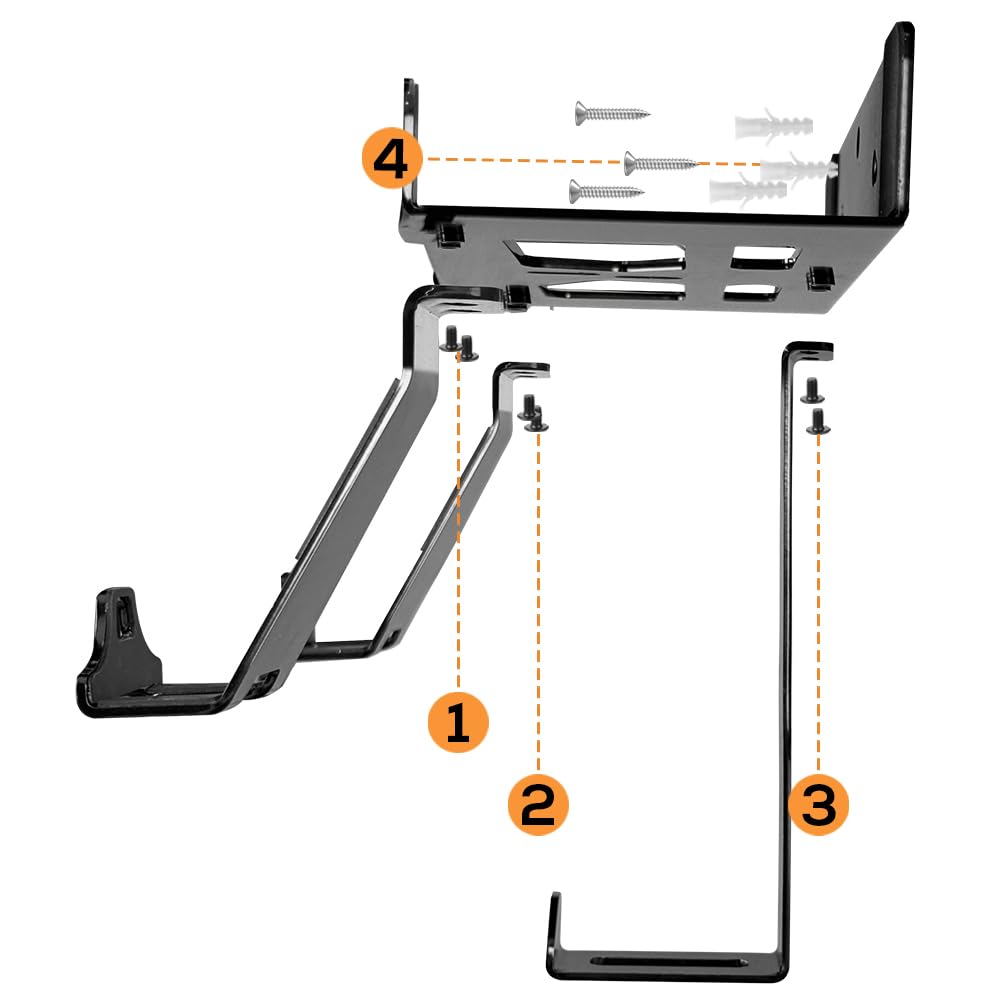 Metal Wall Mount Bracket for PS5, PS5 Slim & PS5 Pro - Behind TV Mounting Kit Compatible with PlayStation 5 Disc & Digital Edition Consoles (Black) - Perfect for Gaming Room, Living Room & Space-Saving Setup