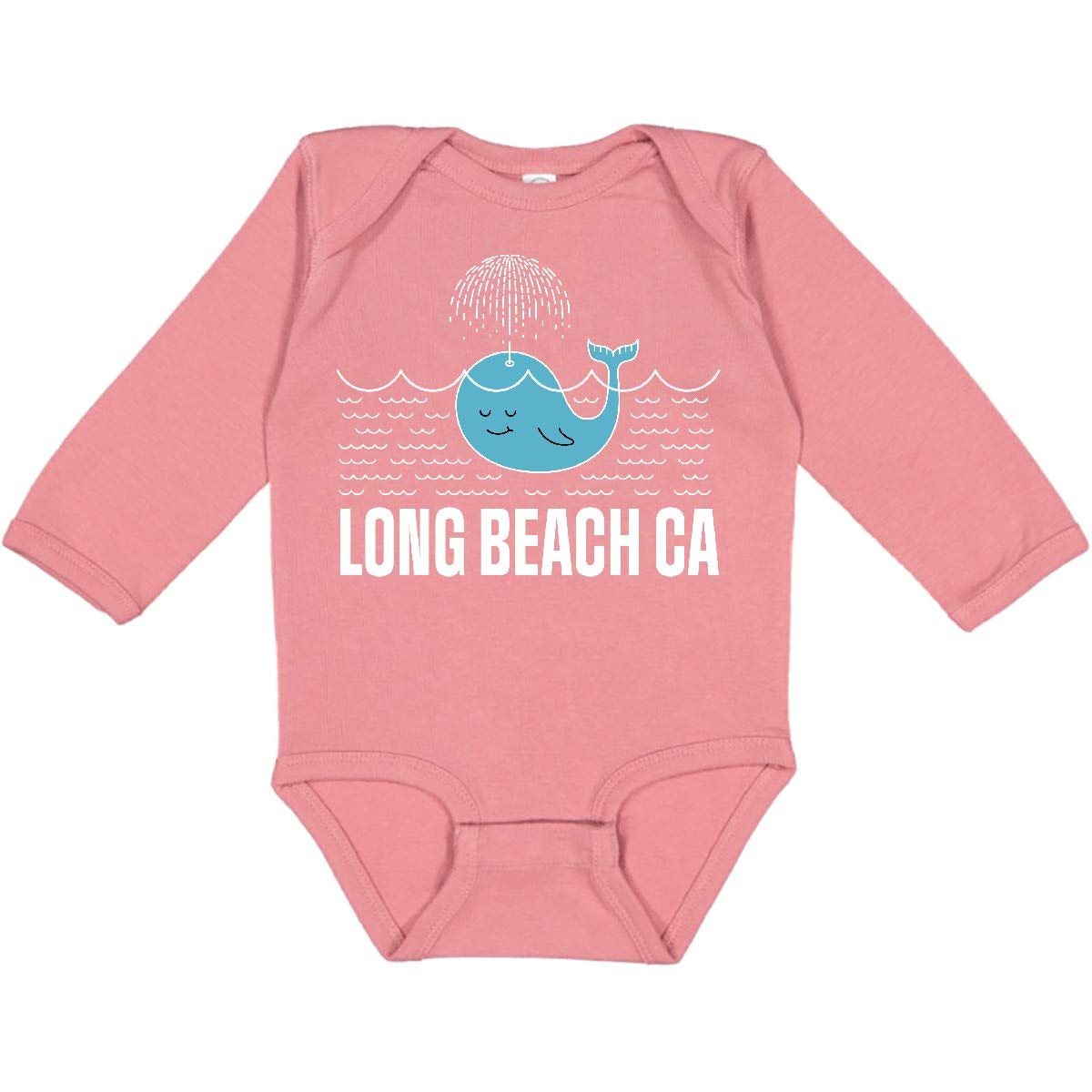Inktastic Long Beach California Vacation Long Sleeve Baby Bodysuit - Cute Travel Outfit for Boys & Girls, Beach-Themed Baby Clothes for Holidays & Family Trips
