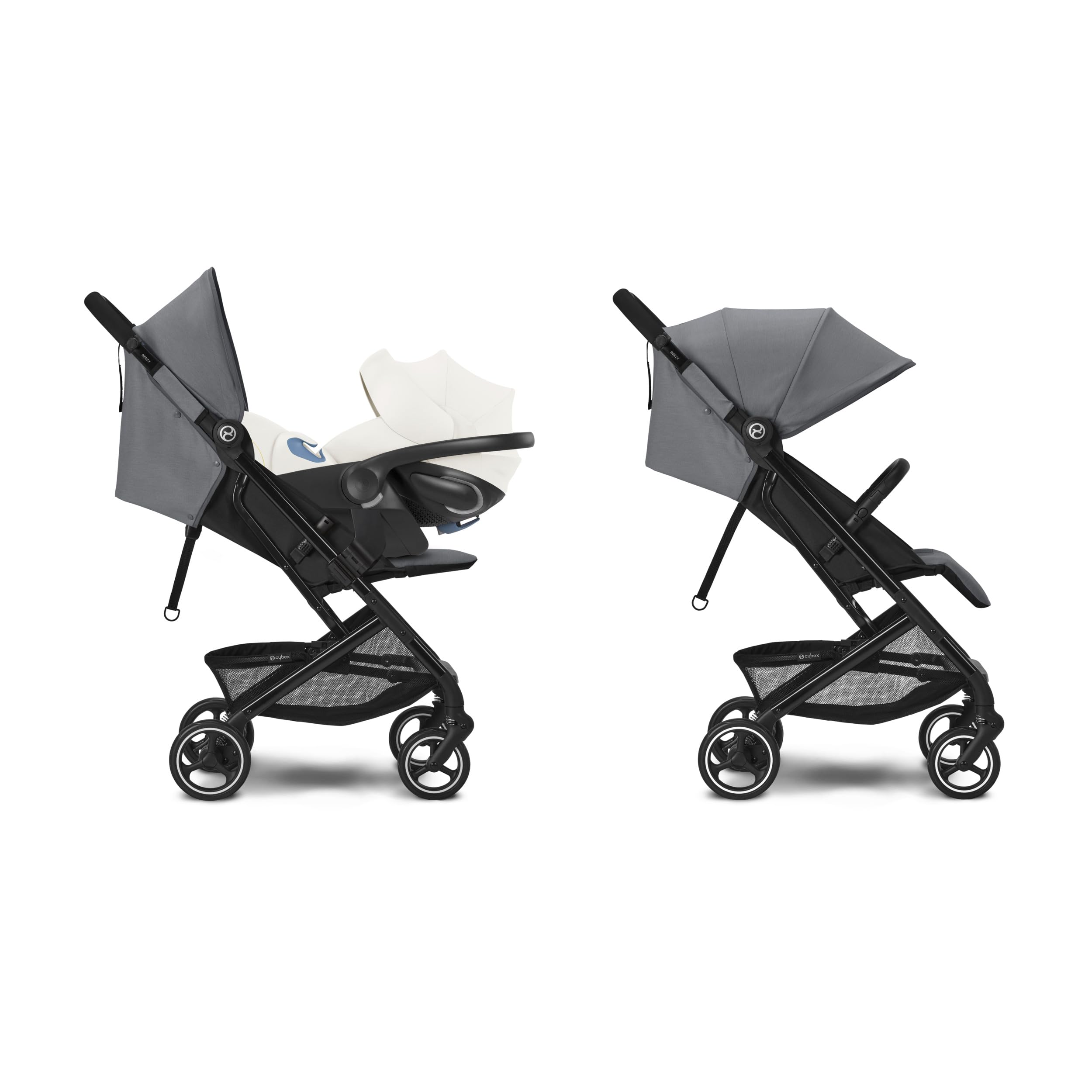 CYBEX Beezy Aton G Travel System Stroller & Car Seat Combo in Lava Grey - Perfect for Newborns & Toddlers, Ideal for Travel, Shopping & Daily Walks