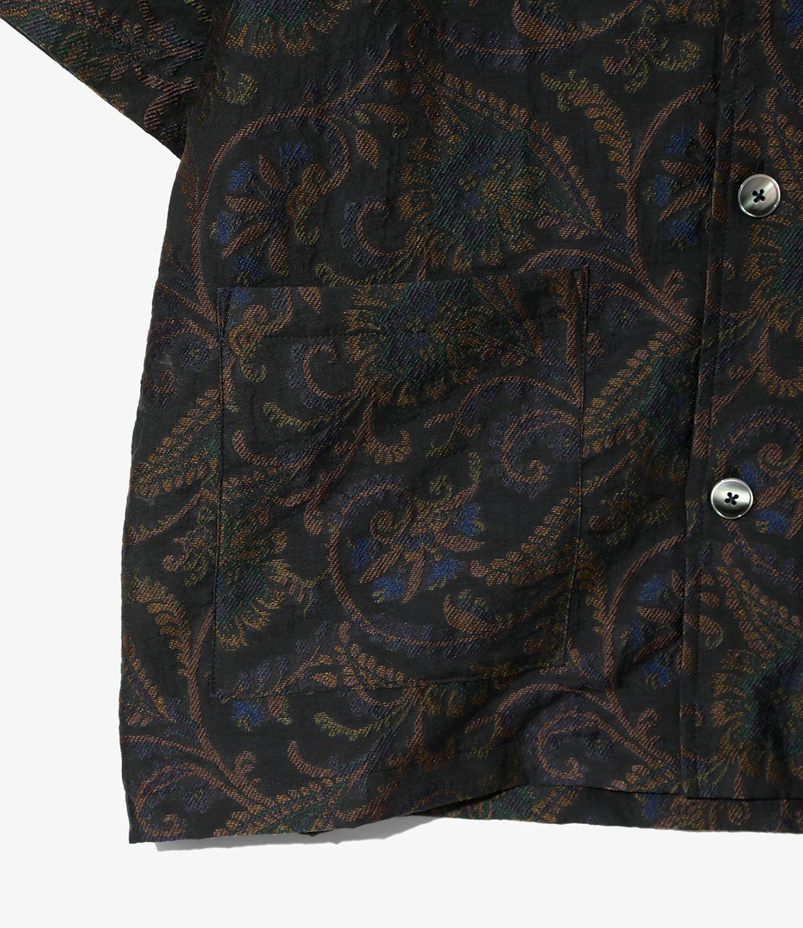 Cabana Shirt Paisley Jacquard Navy - Stylish Summer Beachwear for Men, Perfect for Vacations, Pool Parties & Casual Outings