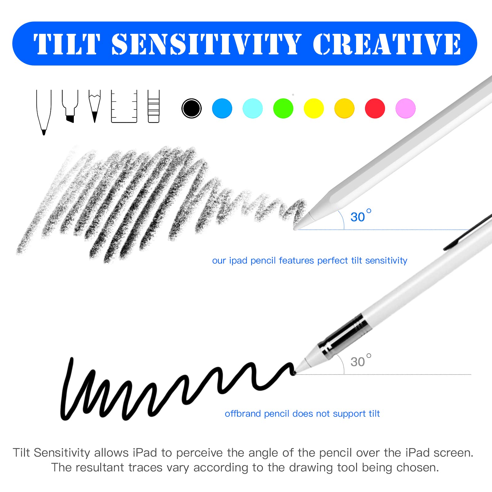 Apple Pencil Alternative for iPad 10th/9th/8th/7th/6th Gen, iPad Pro 11