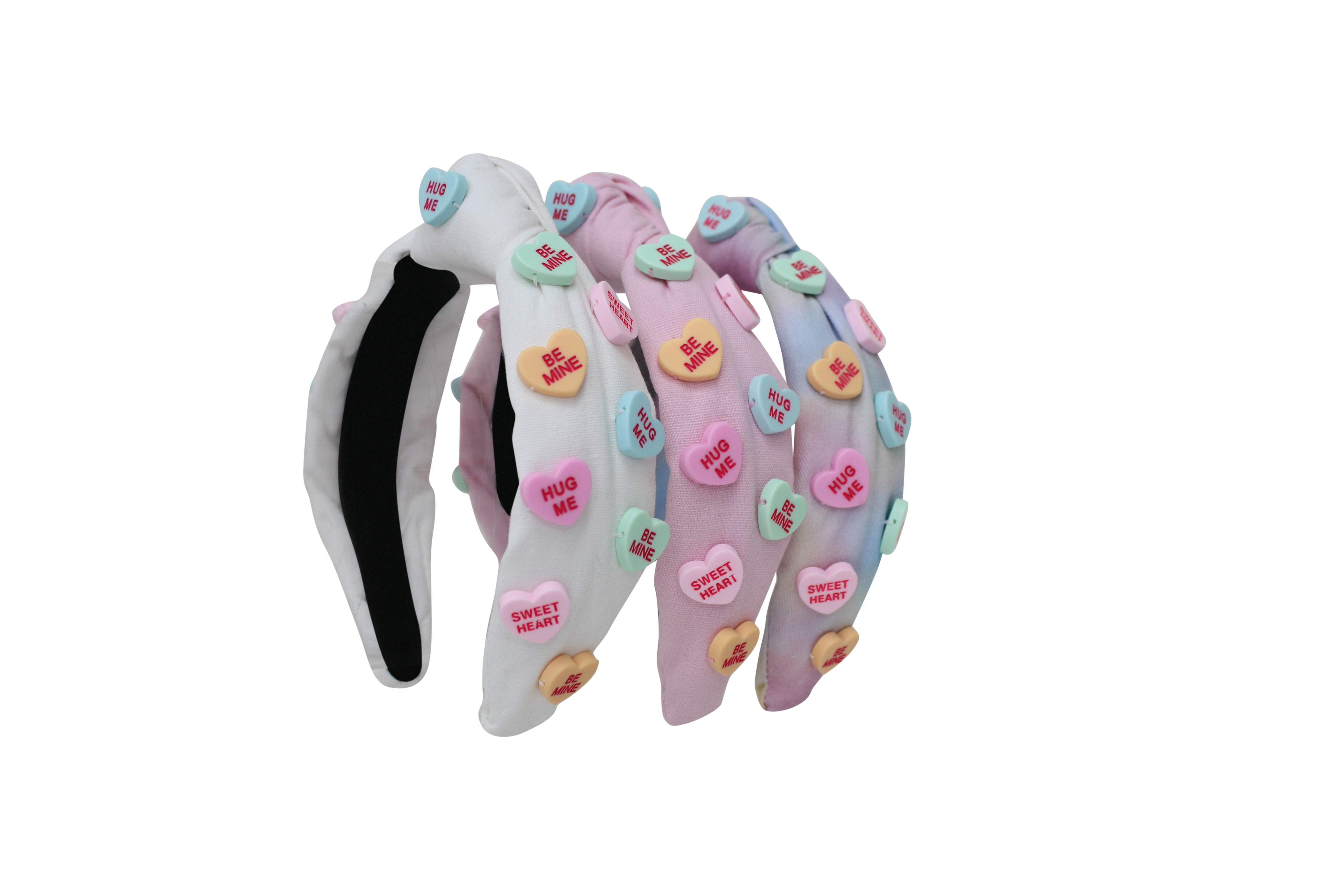 Pastel Tie Dye Candy Heart Knot Headband - Cute Hair Accessories for Women & Girls | Perfect for Valentine's Day, Parties, Weddings & Everyday Fashion