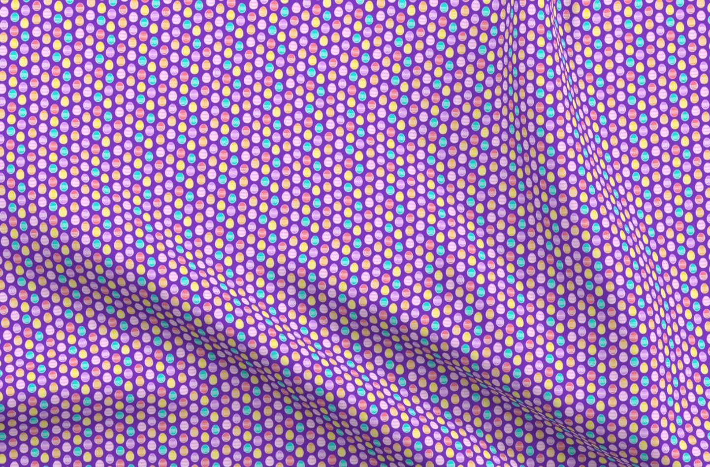 Micro Scale Easter Eggs Purple Cute Bunny Printed Minky Fabric by The Yard - Soft Plush Fabric for Sewing Baby Blankets, Quilt Backing, DIY Crafts & Home Decor - Perfect for Easter Decorations & Nursery Projects