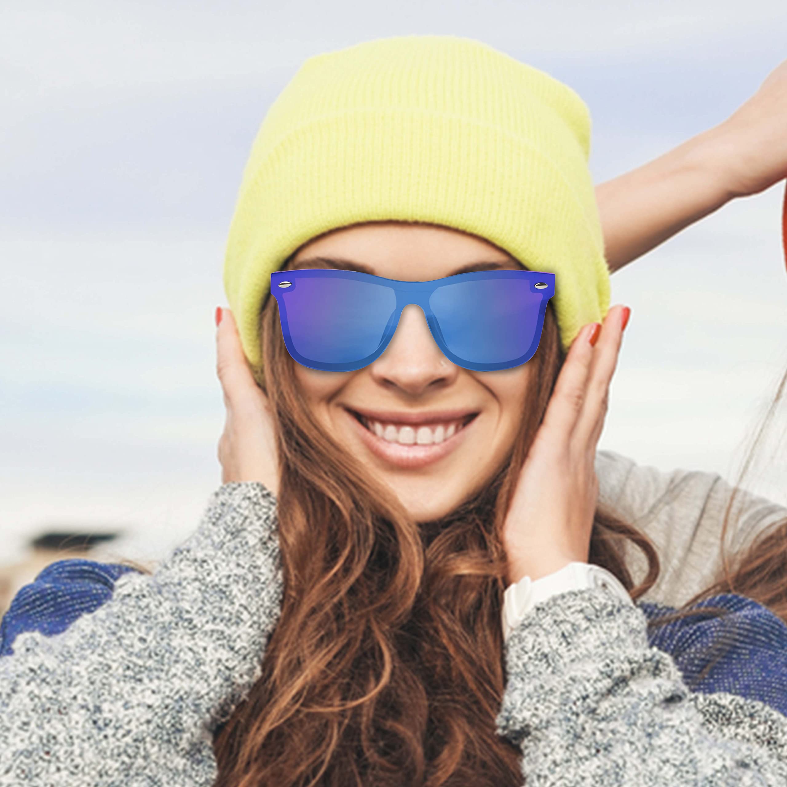 Upper Deck Mirrored Sunglasses for Men & Women - UV Protection, Polarized, Trendy Aviator Style - Perfect for Driving, Beach, Outdoor Sports & Fashion