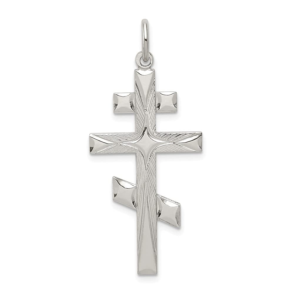 Auriga Fine Jewelry 925 Sterling Silver Eastern Orthodox Cross Pendant Necklace for Women - Perfect Gift for Baptism, Confirmation & Religious Occasions