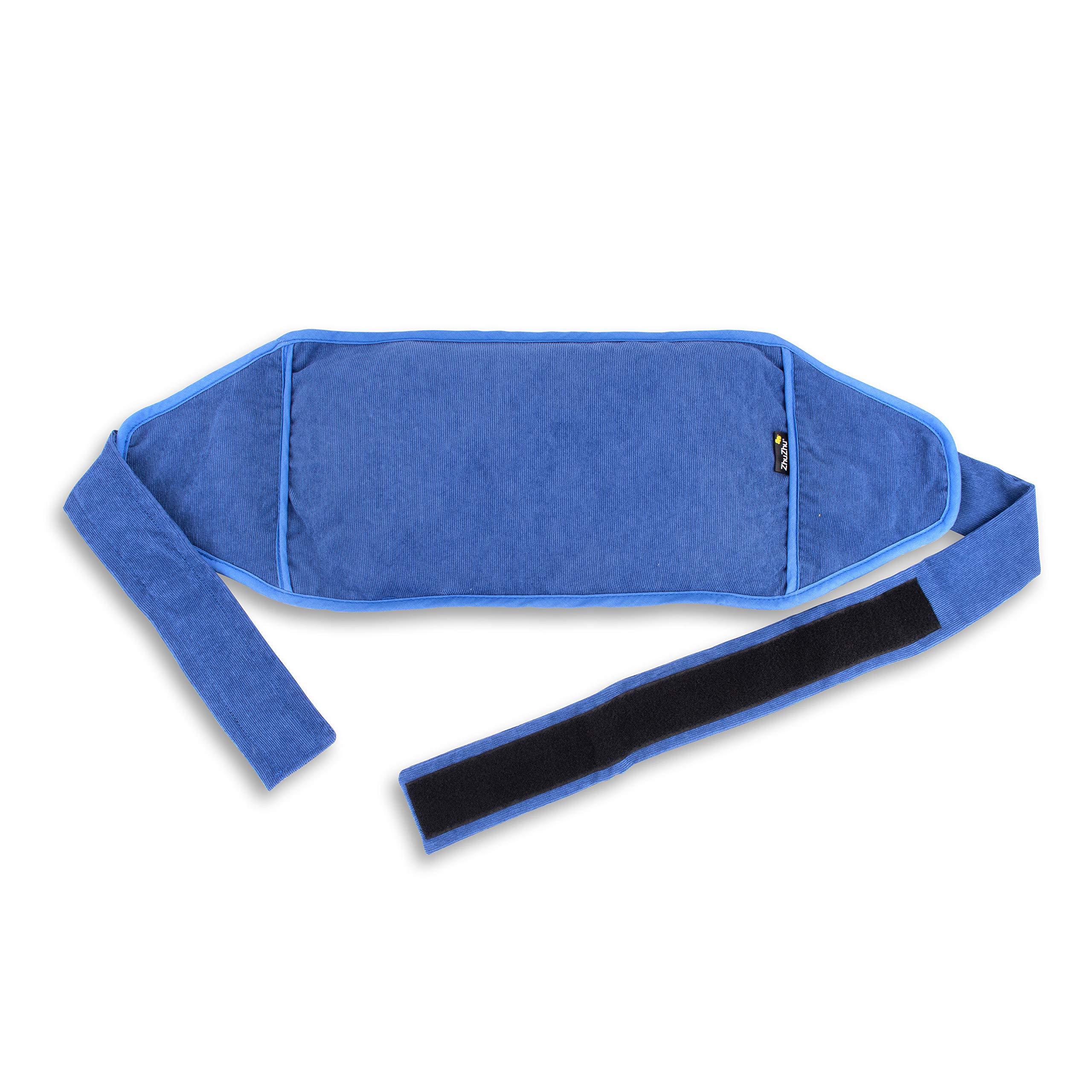 Zhu-Zhu Microwavable Wheat Heat Pad for Back Pain Relief - Soothing Back Warmer with Adjustable Belt Straps - Unscented Hot Therapy Pack for Home & Office Use