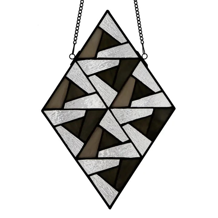 Stained Glass Geometric Diamond Window Decals - Elegant DIY Home Decor for Windows, Doors & Walls - Perfect for Living Room, Bedroom & Office Decorations