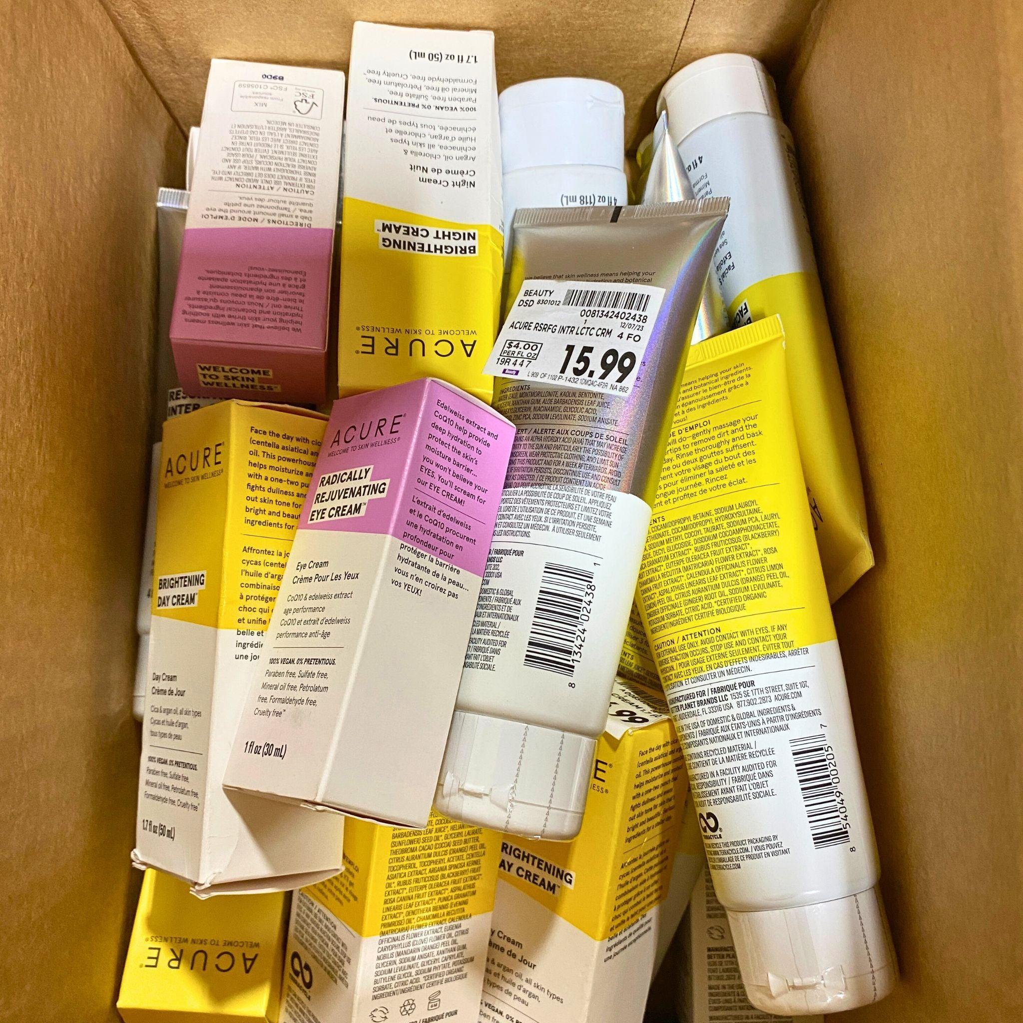 Acure Skincare Bundle - Brightening Day Cream, Eye Cream & Exfoliator (25-Piece Set) | Cruelty-Free, Vegan Skincare Routine for Glowing Skin | Perfect for Daily Use & Gift Sets