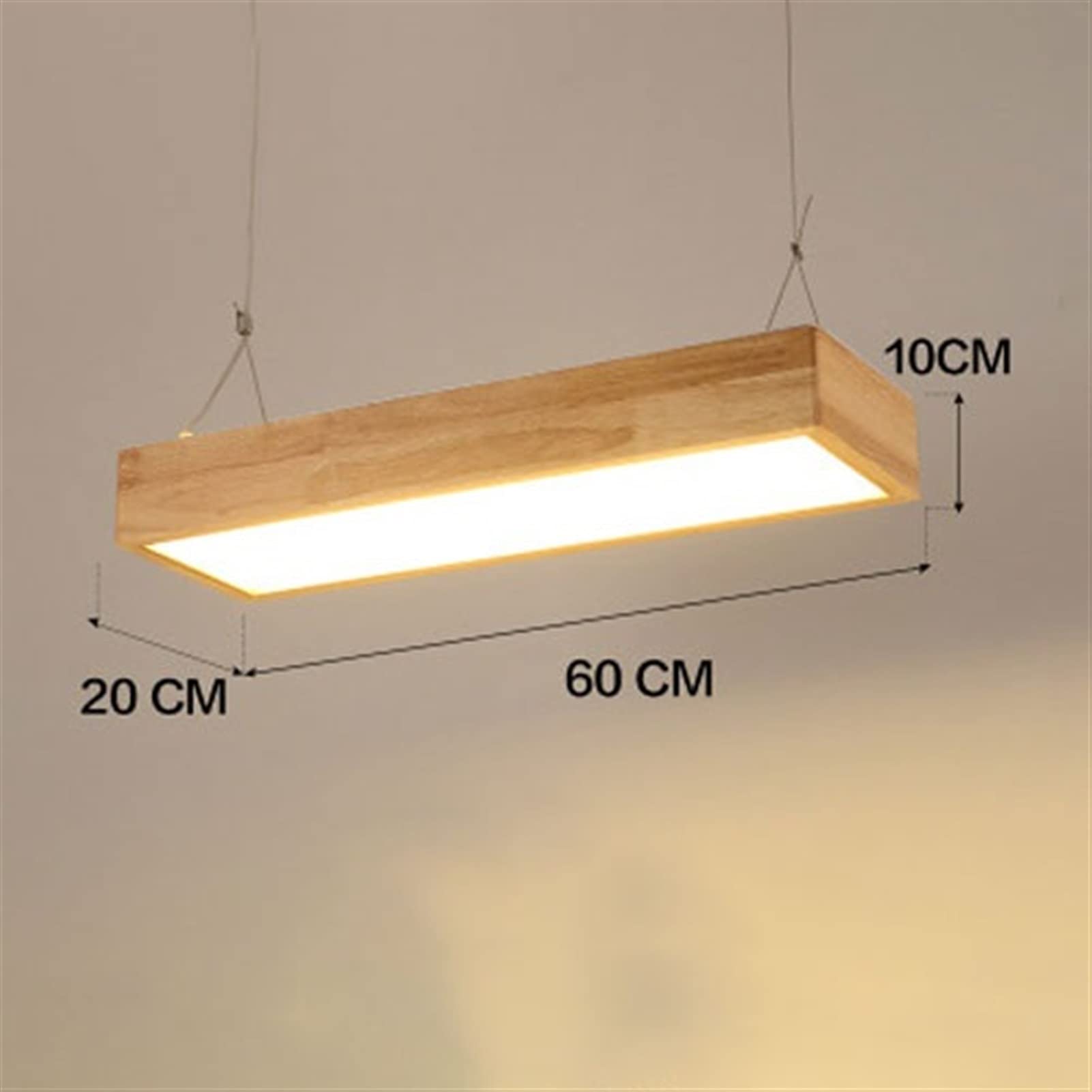 Baska 18W LED Pendant Light - Modern Wooden Hanging Chandelier with Acrylic Shade for Kitchen Island, Dining Room & Living Room | Energy-Efficient Ceiling Lamp for Home Decor & Ambient Lighting