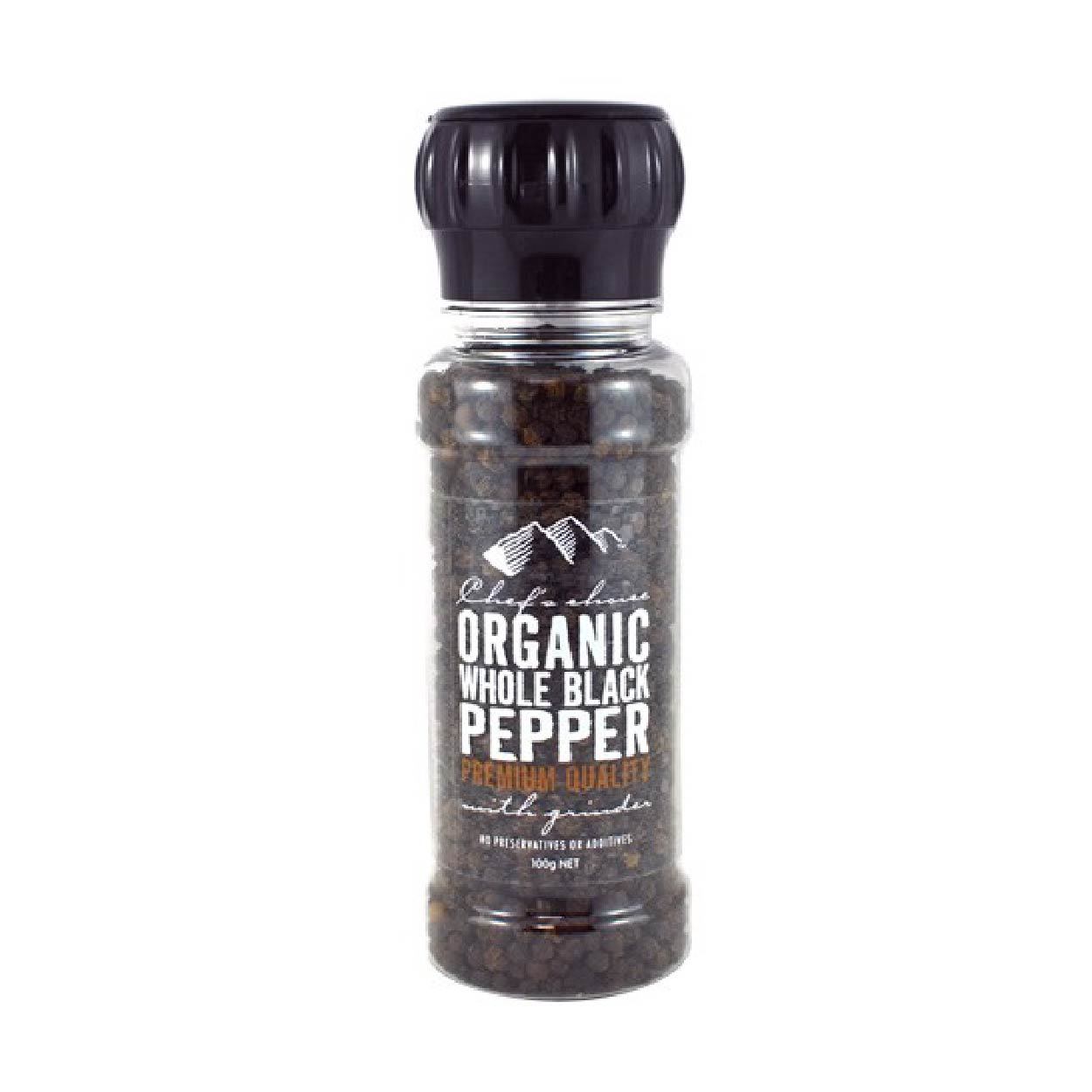 Organic Black Pepper for Cooking - Premium Chefs Choice Whole Peppercorns for Grinding, Seasoning & Gourmet Dishes - Perfect for Steak, Pasta & Salad