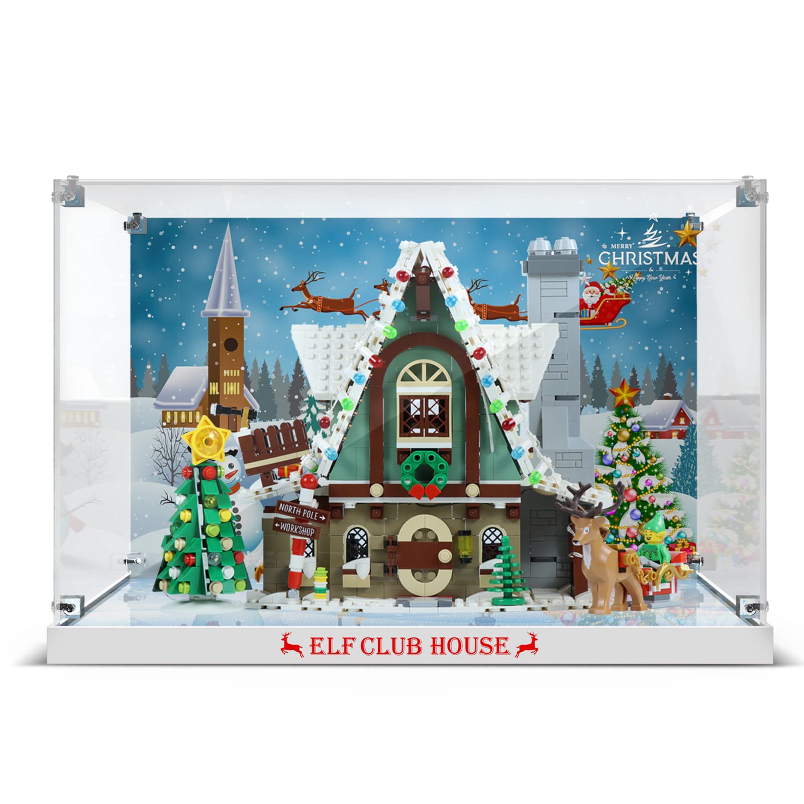 Acrylic Display Case for LEGO The Christmas Elf Magic House 10275 Building Blocks Set - Clear Dust-Proof Protective Showcase Box for Collectible LEGO Models | Perfect for Home Decoration, Office Display & Gift Presentation