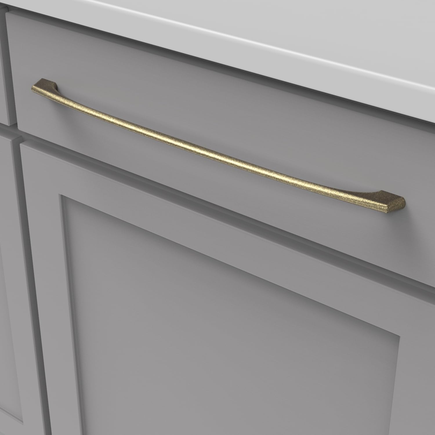 Luxury Hickory Solid Core Kitchen Cabinet Pulls - 18 Inch Hole Center Cabinet Handles for Doors & Dresser Drawers - Windover Antique Greenwich Collection - Perfect for Modern Kitchens, Bathroom Vanities & Furniture Upgrades