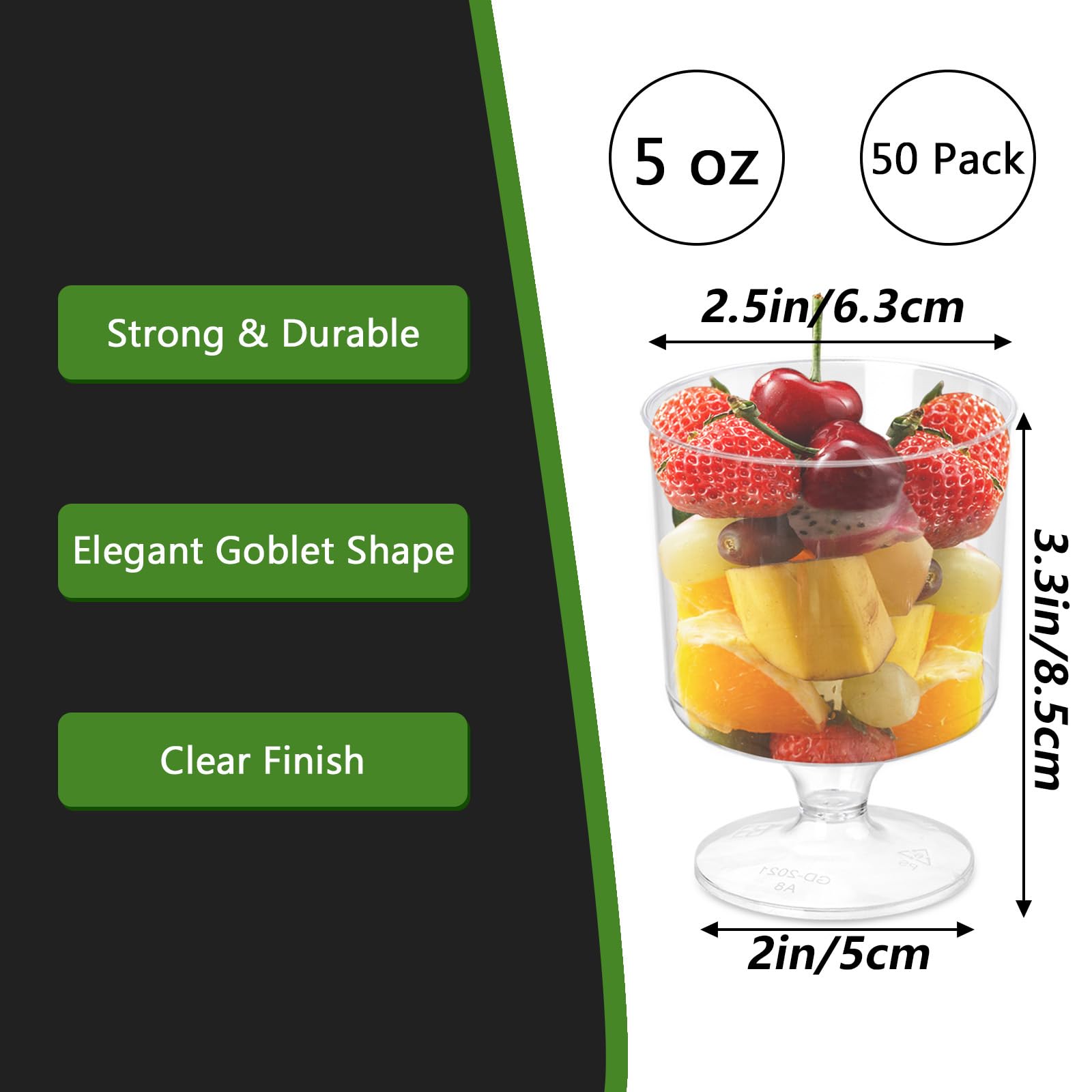 100 Pcs Clear Plastic Dessert Cups with Spoons - 5 Oz Disposable Appetizer & Mousse Cups for Puddings, Ice Cream, Party Snacks - Perfect for Catering, Weddings, and Birthday Celebrations