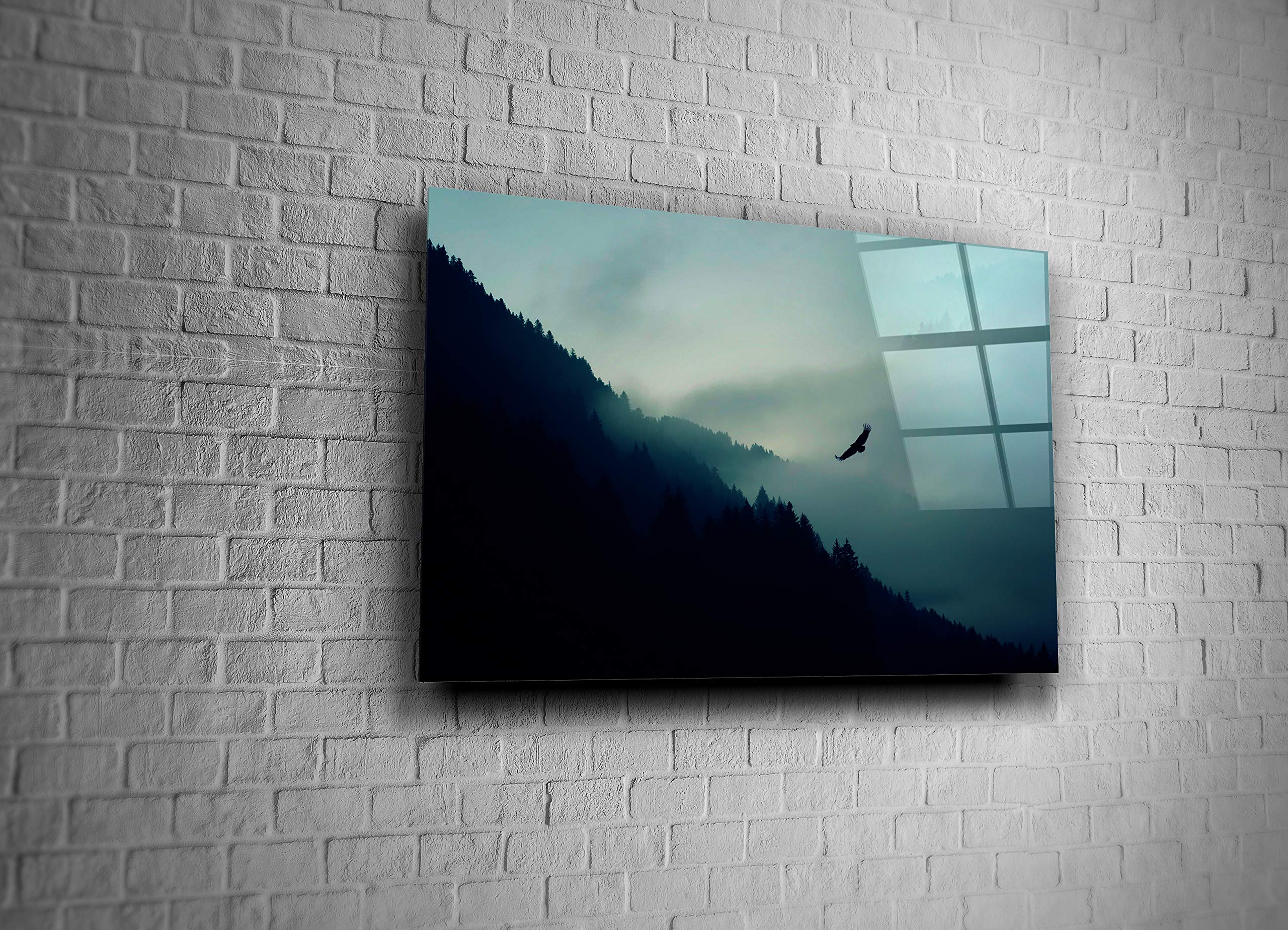 Eagle Mountain Nature Wall Art - Tempered Glass Print for Home & Office Decor - Perfect Gift for Nature Lovers - Ideal for Living Room, Bedroom or Workspace