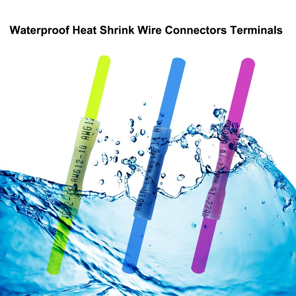 275 PCS Heat Shrink Wire Connectors Kit - Waterproof Insulated Marine & Automotive Electrical Terminals with Spade Connectors for DIY, Boat, Car, Motorcycle Wiring Repair and Maintenance