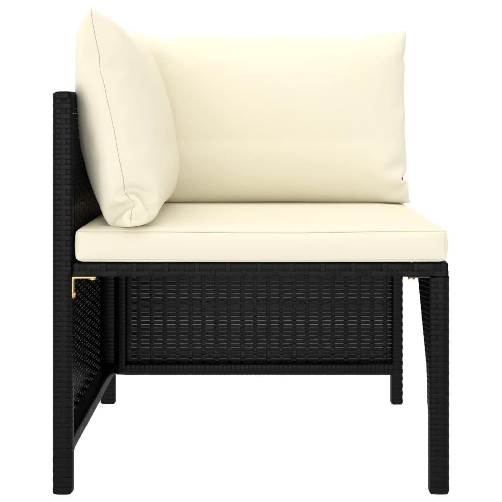 4-Piece Outdoor Patio Sofa Set with Waterproof Cushions - Black Poly Rattan Furniture for Garden, Backyard & Poolside (23.6g) - Perfect for Relaxing, Entertaining & Outdoor Dining