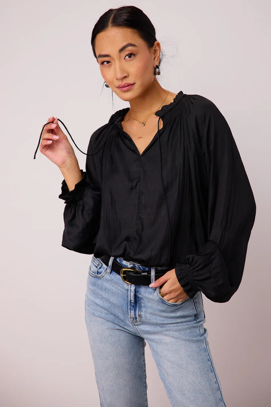 Eva Pleated Blouse for Women - Elegant Flowy Tops for Work & Casual Wear - Final Sale | Perfect for Office, Date Night & Summer Outfits