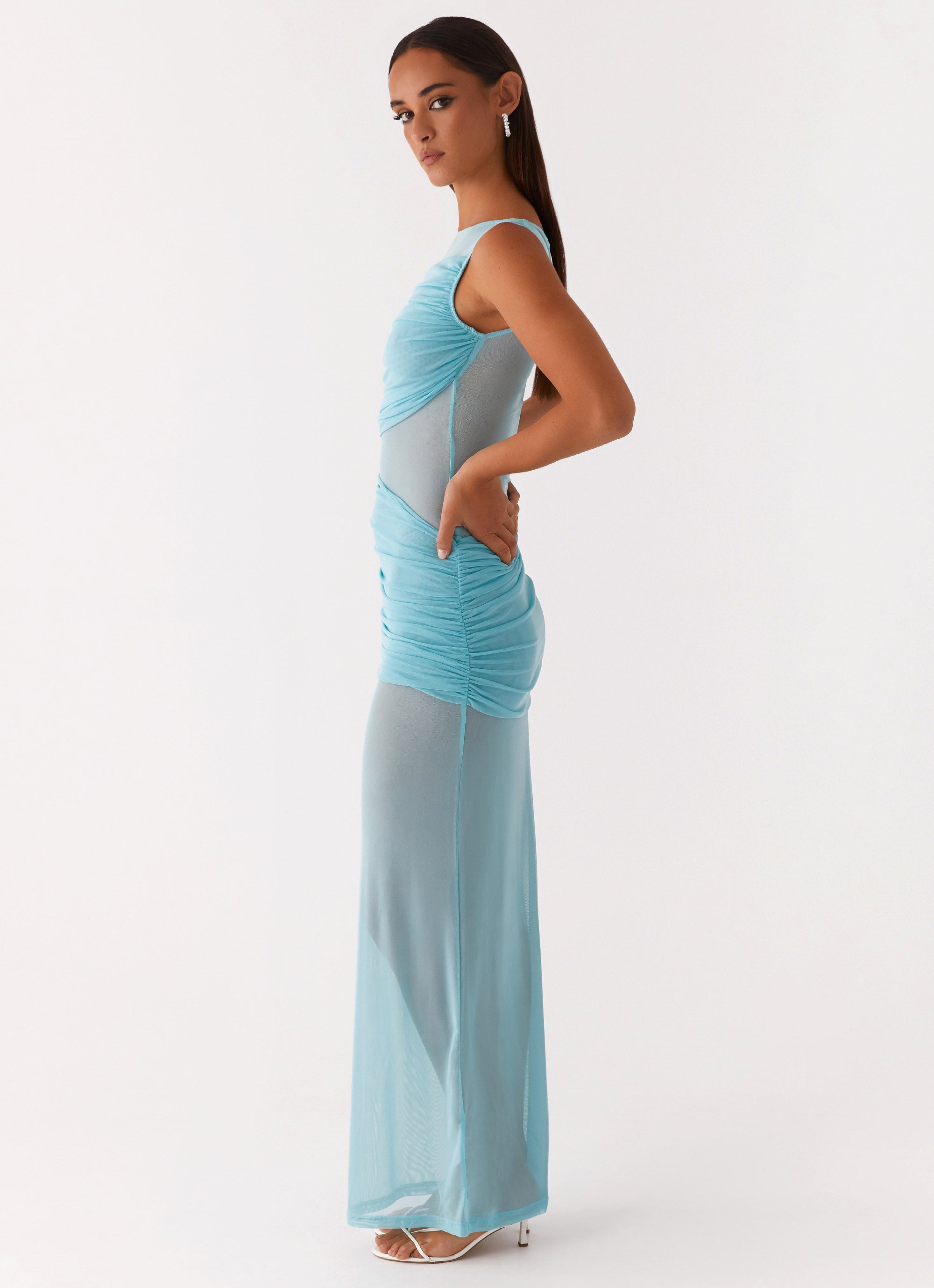 Apollo Maxi Dress for Women - Flowy Long Summer Dress in Aqua Blue - Perfect for Beach, Vacation, and Casual Outings