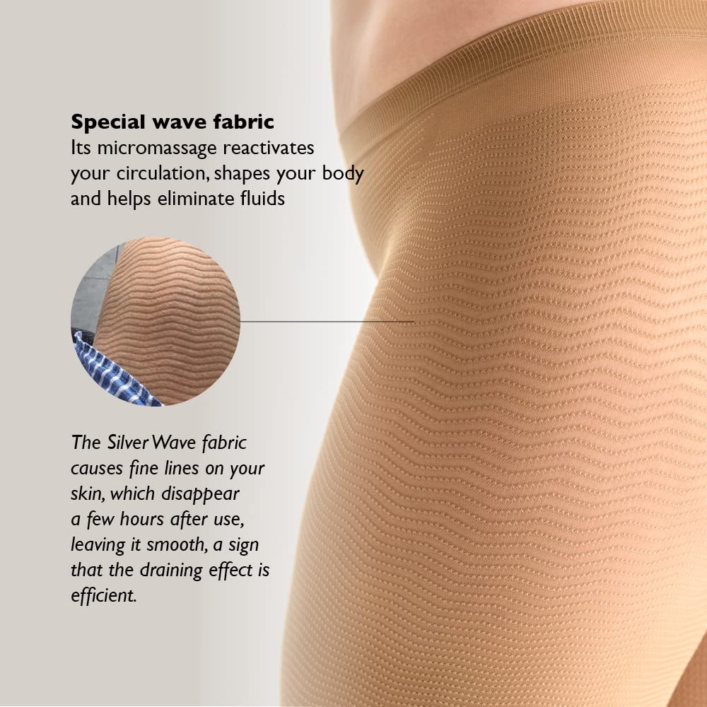 Solidea Silver Wave Micro Massage Compression Legging for Women - Mocha XXL - High Waist Tummy Control Workout Leggings for Running, Yoga & Gym