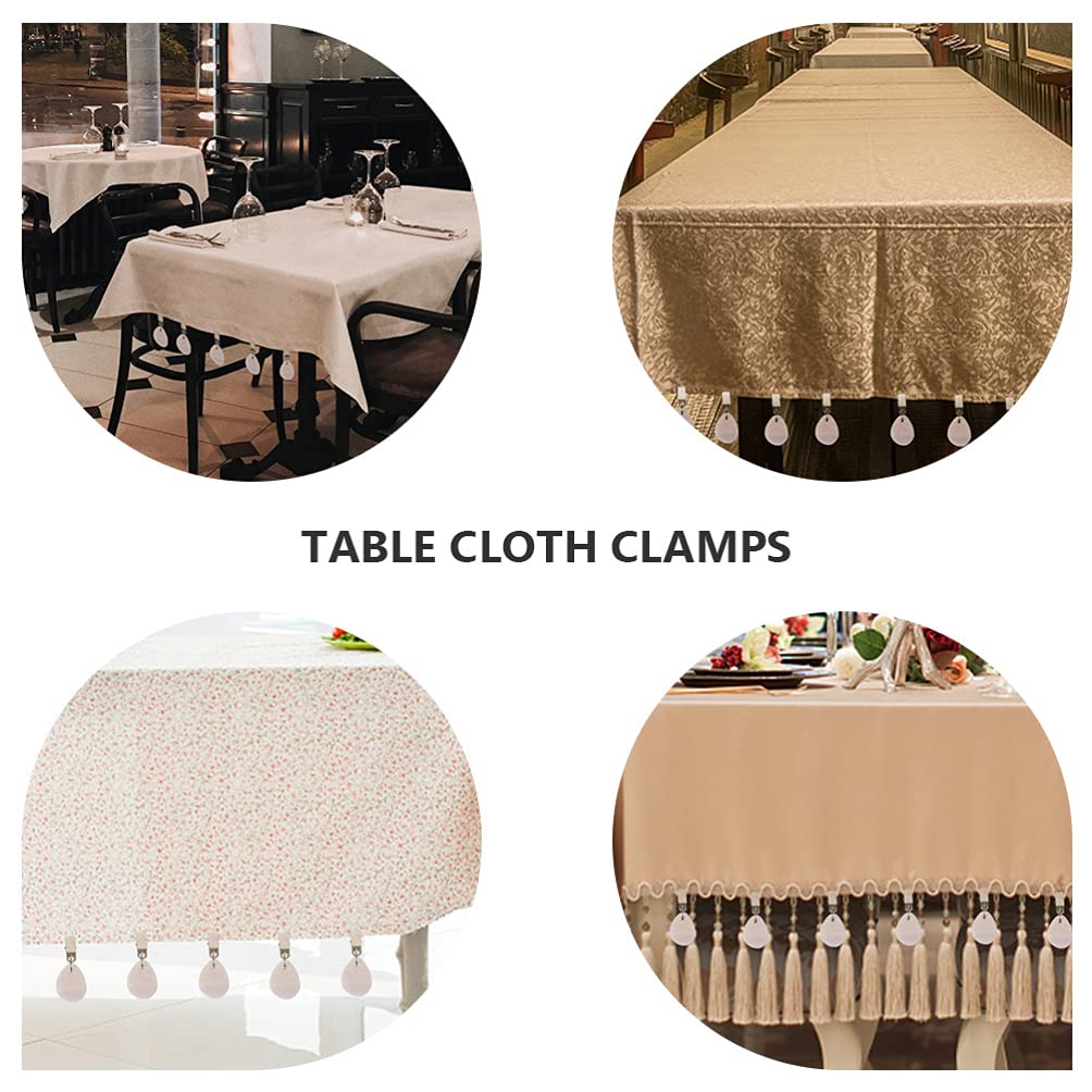 Hemoton 6-Pack Tablecloth Weights - Heavy Duty Iron Tablecloth Clips for Outdoor Picnic, Party, Wedding - Securely Holds Table Skirts & Cloths in Windy Conditions - White Simple Design for Elegant Decor