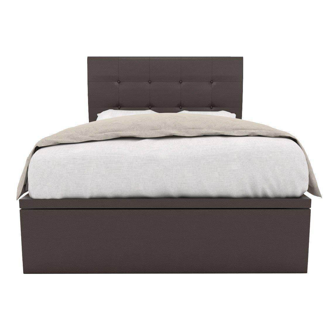 Ellie Faux Leather Upholstered Storage Bed Frame with Underbed Drawers - Queen Size Platform Bed for Small Space Bedroom, Guest Room & Apartment