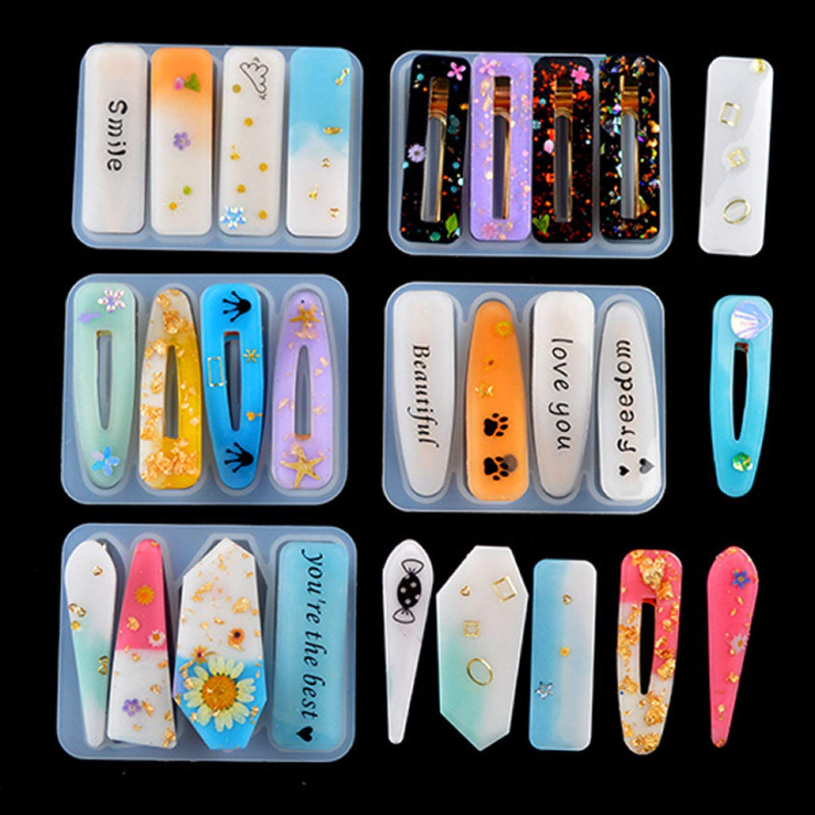 Premium Silicone Resin Molds for DIY Hair Clips & Barrettes – Reusable Epoxy Casting Molds for Jewelry Making – Perfect for Handmade Hair Accessories, Gifts & Craft Projects