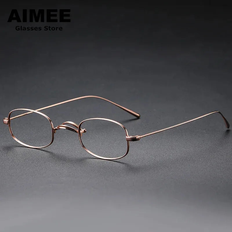 Aimee Unisex Full Rim Small Square Titanium Eyeglasses 1256 - Lightweight & Durable Frame for Reading, Computer Use & Everyday Wear