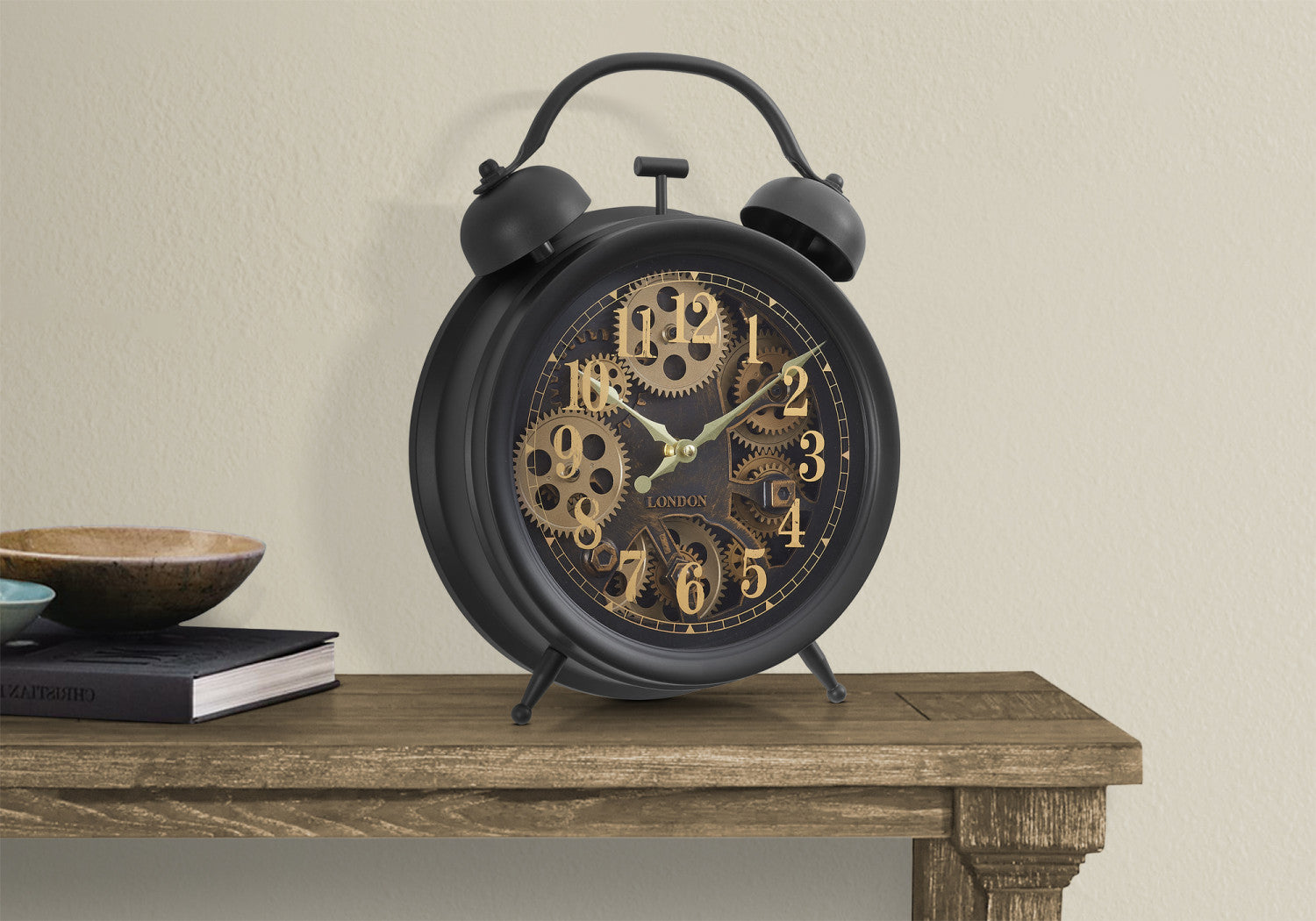 Aria Wooden Alarm Clock - Brown - Perfect for Bedroom, Office, and Home Decor