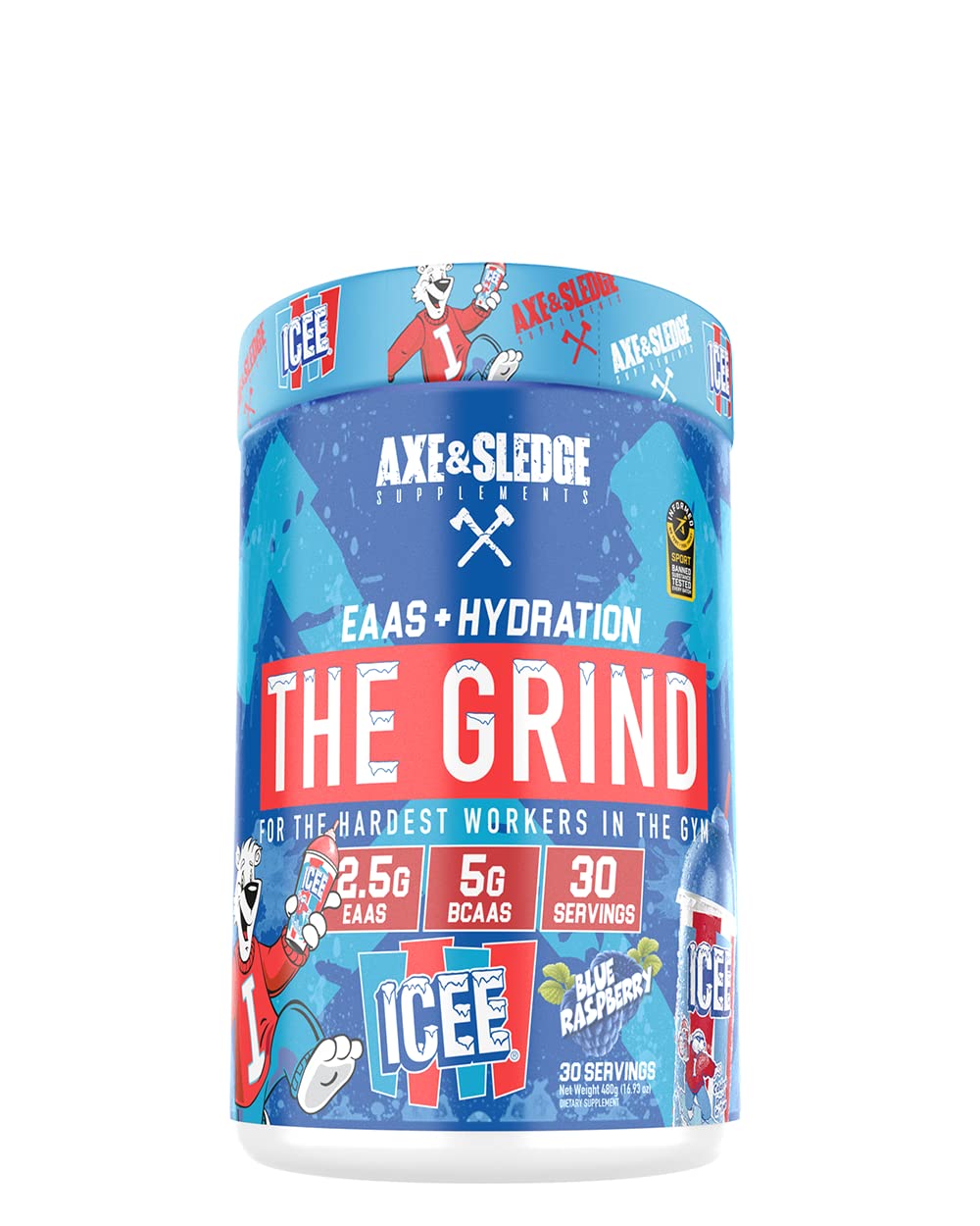 Axe & Sledge The Grind Essential Amino Acids (EAA) with BCAA & Electrolytes - Muscle Recovery & Performance Supplement for Athletes - 30 Servings - Supports Muscle Growth, Hydration & Endurance - Ideal for Workouts, Gym Training, Sports & Post-Exercise Recovery