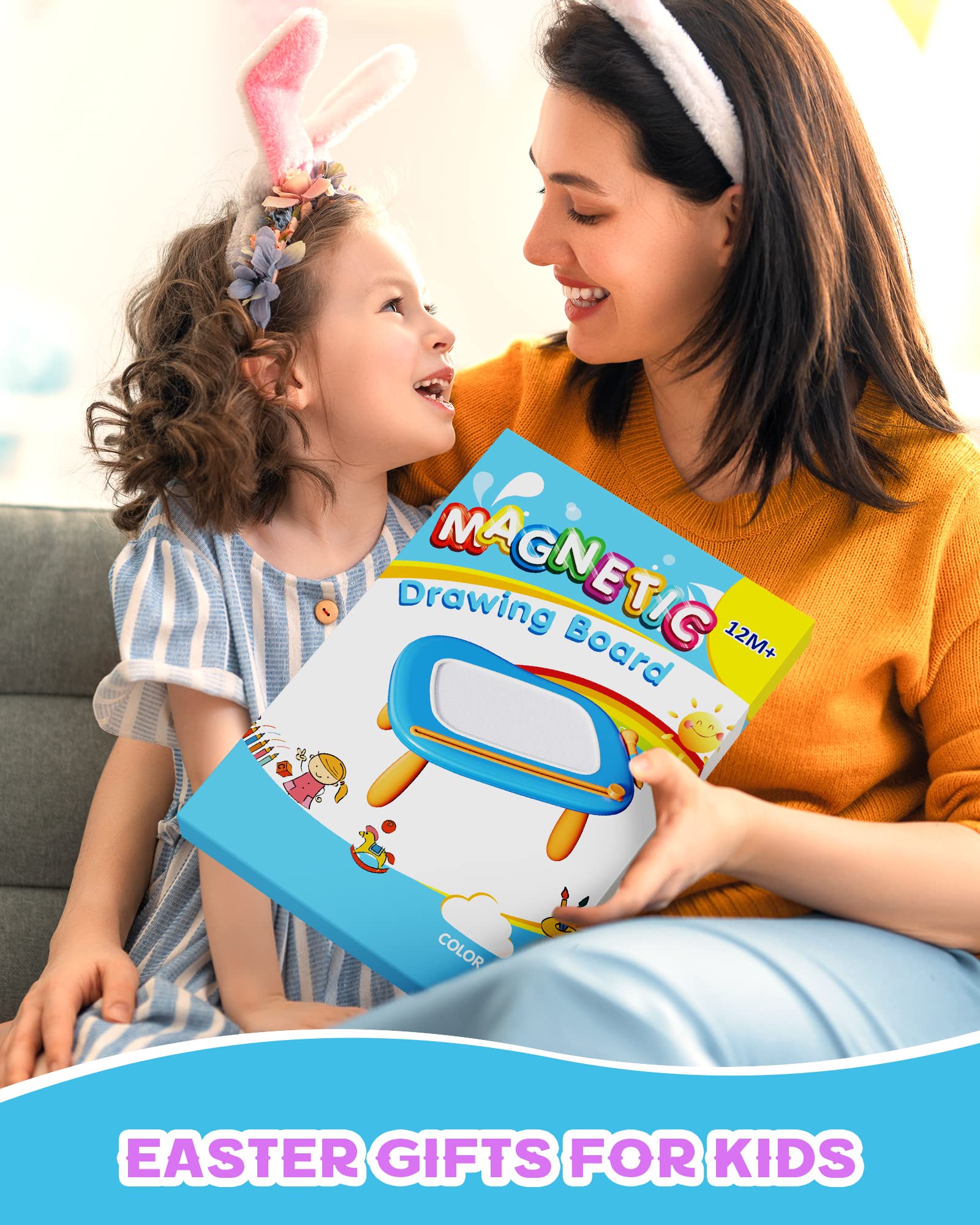 Bravokids Magnetic Drawing Board for Toddlers 1-3 Years - Educational Doodle Toy for Boys & Girls - Perfect for Home & Travel Play