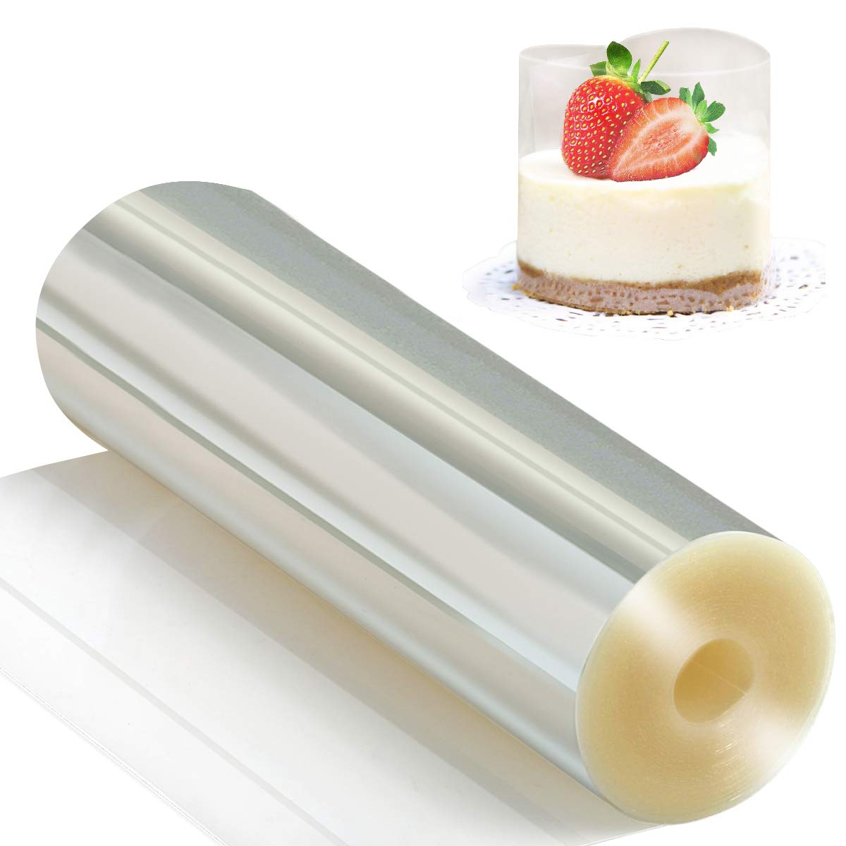 Picowe 6.3 x 394 Inch Clear Acetate Cake Collars - Transparent Mousse Cake Strips for Chocolate Baking & Decorating - Perfect for Professional Bakeries, Home Baking, and Cake Design