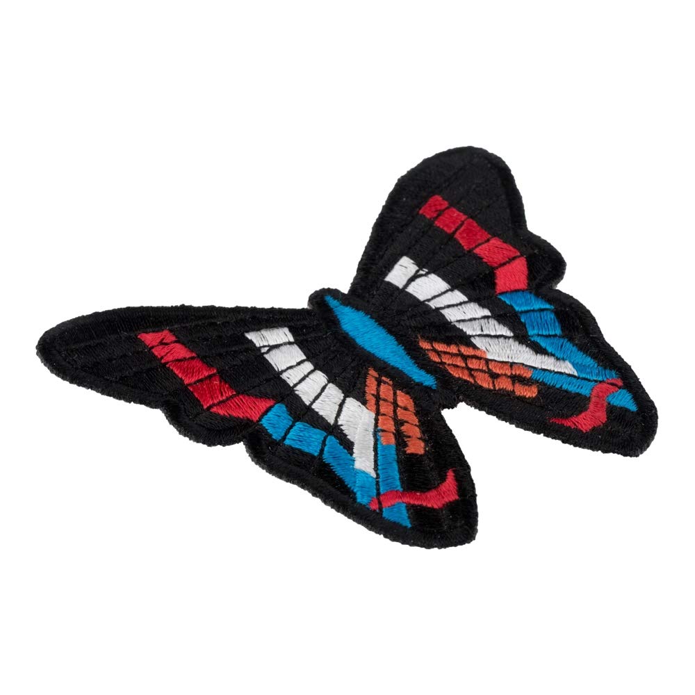 Red, White & Blue Butterfly Iron-On Patch - Patriotic Applique for DIY Clothing & Accessories - Perfect for 4th of July, Memorial Day & Independence Day Decorations
