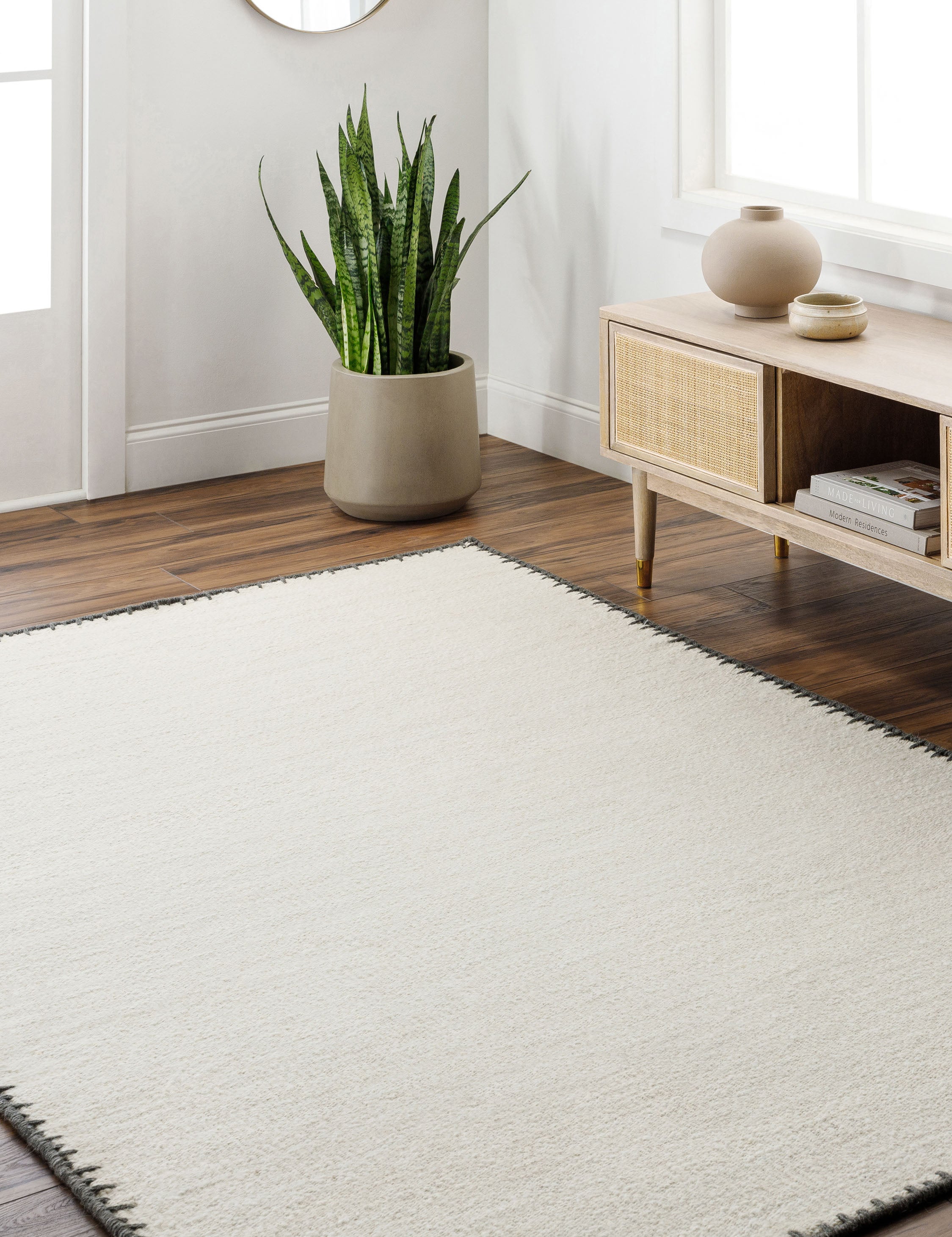 Annette Handwoven Wool Rug - Soft & Durable Area Rug for Living Room, Bedroom, or Office - Eco-Friendly Home Decor