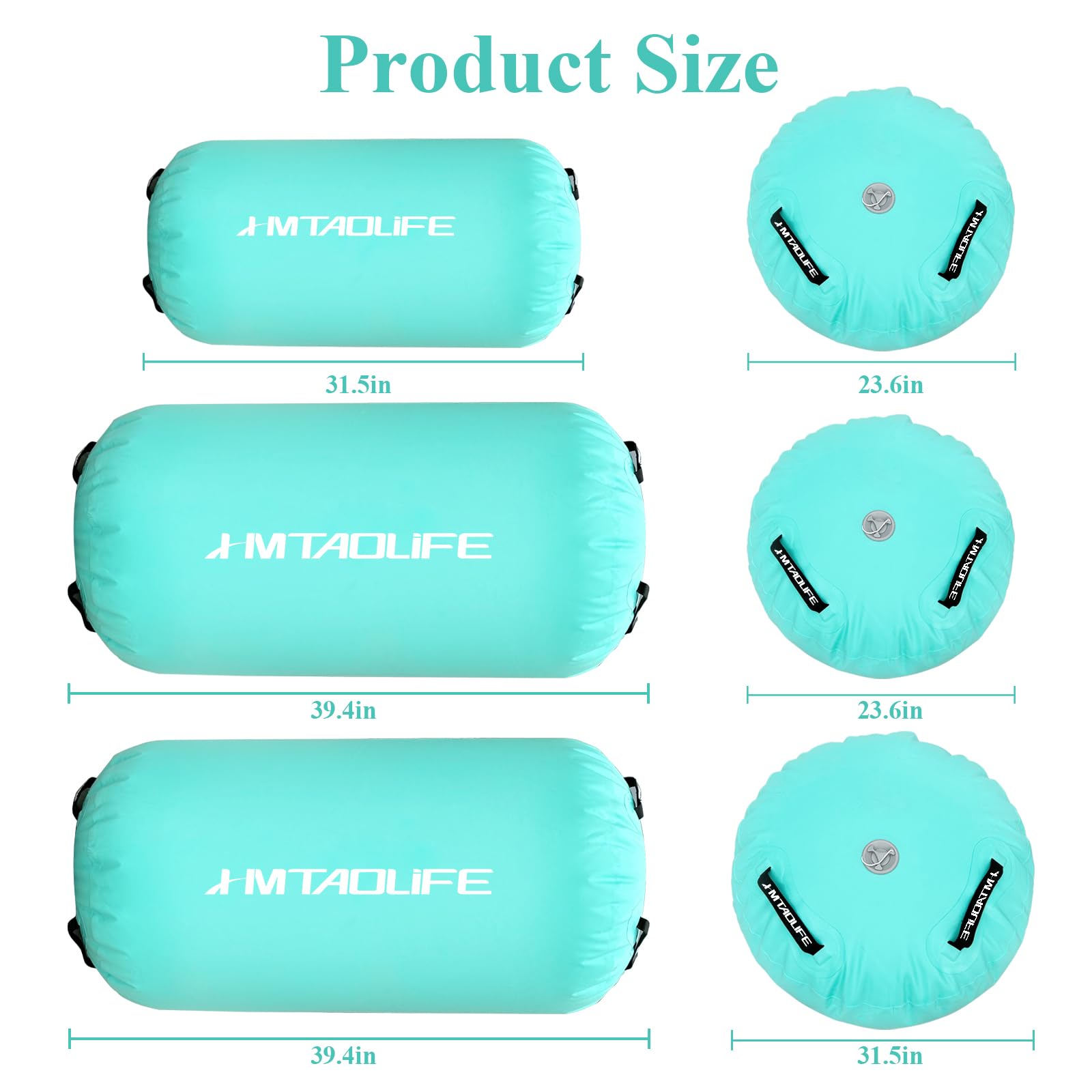Hmtaolife Inflatable Gymnastics Air Roller & Tumble Mat - Yoga, Cheerleading & Backbend Trainer for Home Use - Perfect for Kids' Tumbling Practice, Stretching Exercises & Backbend Training